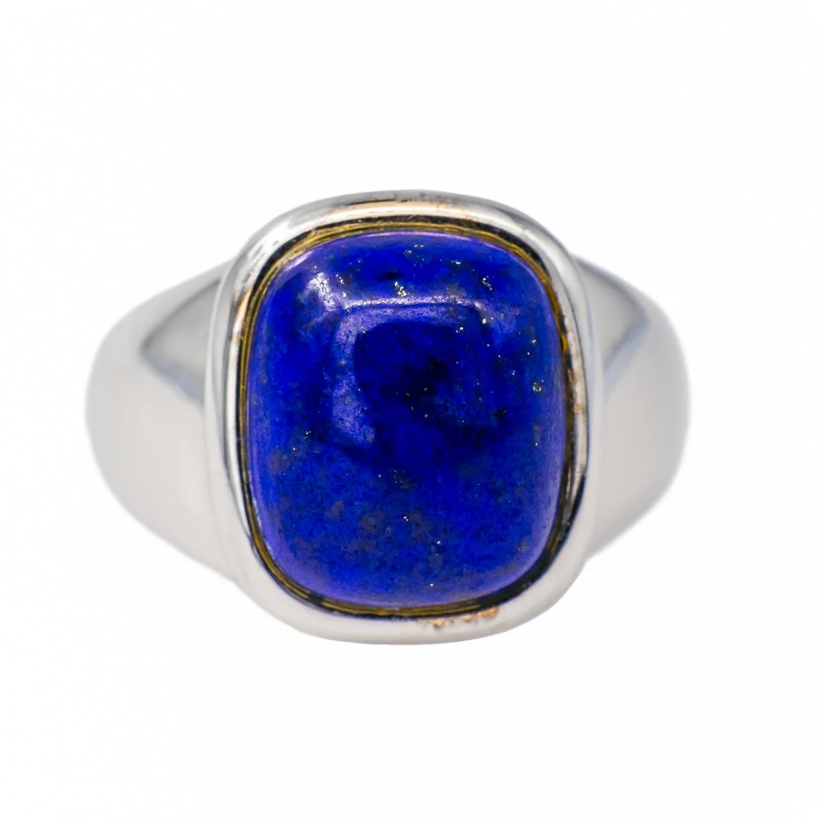 Bague HERMÈS en or blanc et lapis-lazuli