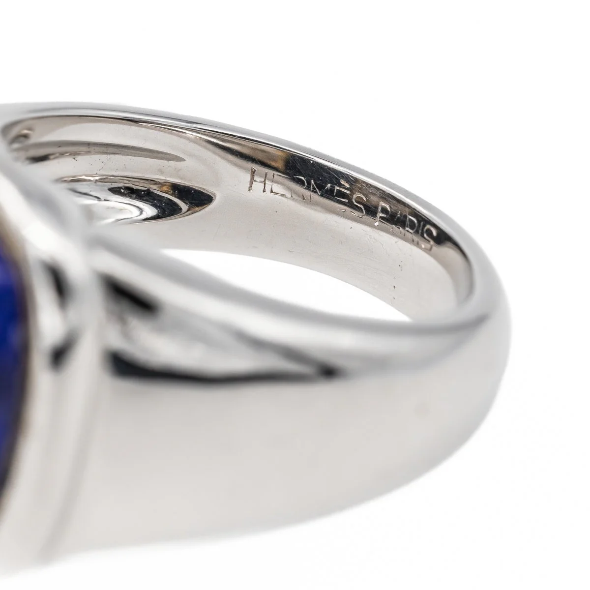 Bague HERMÈS en or blanc et lapis-lazuli - Image 6