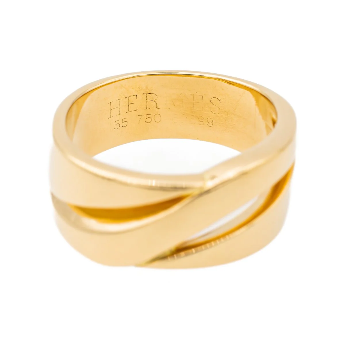 Bague Bandeau HERMÈS en or jaune - Image 3