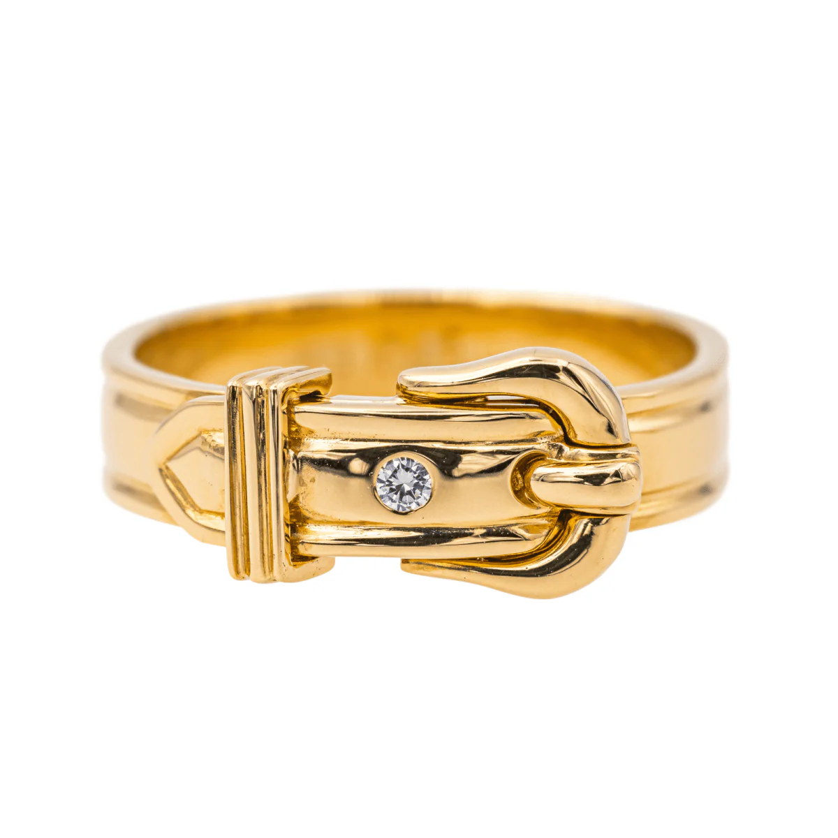 Bague HERMÈS "Ceinture" en or jaune et diamants