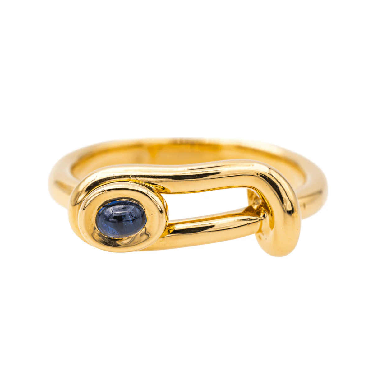 Bague HERMÈS en or jaune et saphir