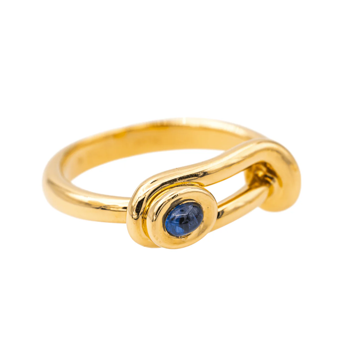 Bague HERMÈS en or jaune et saphir - Image 7