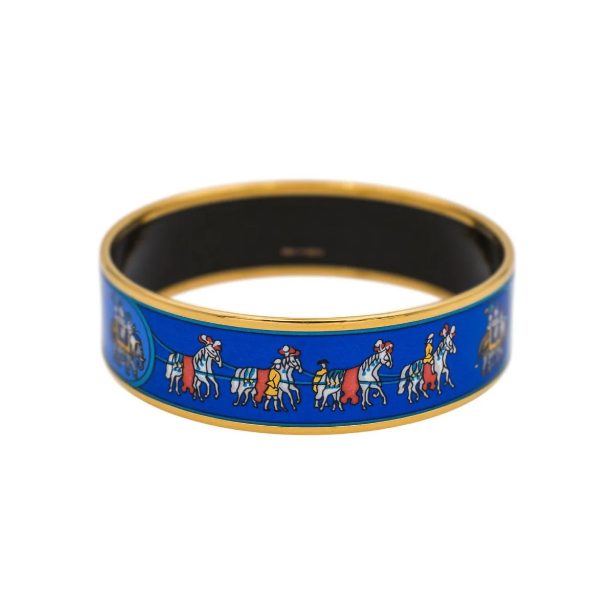 Bracelet Jonc HERMÈS en or jaune et émail - Image 3