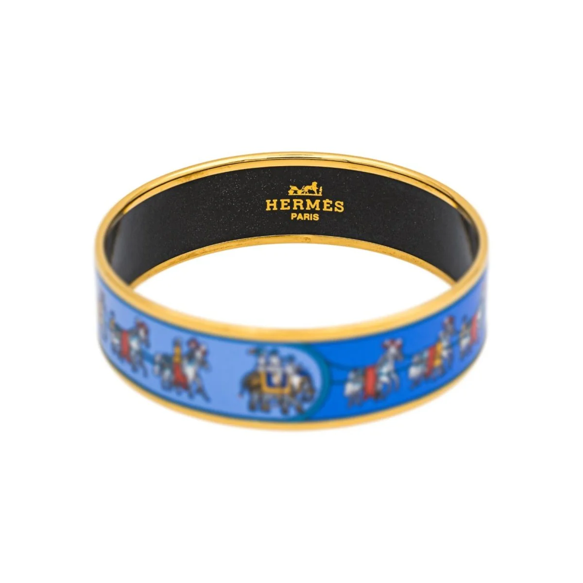 Bracelet Jonc HERMÈS en or jaune et émail - Image 4