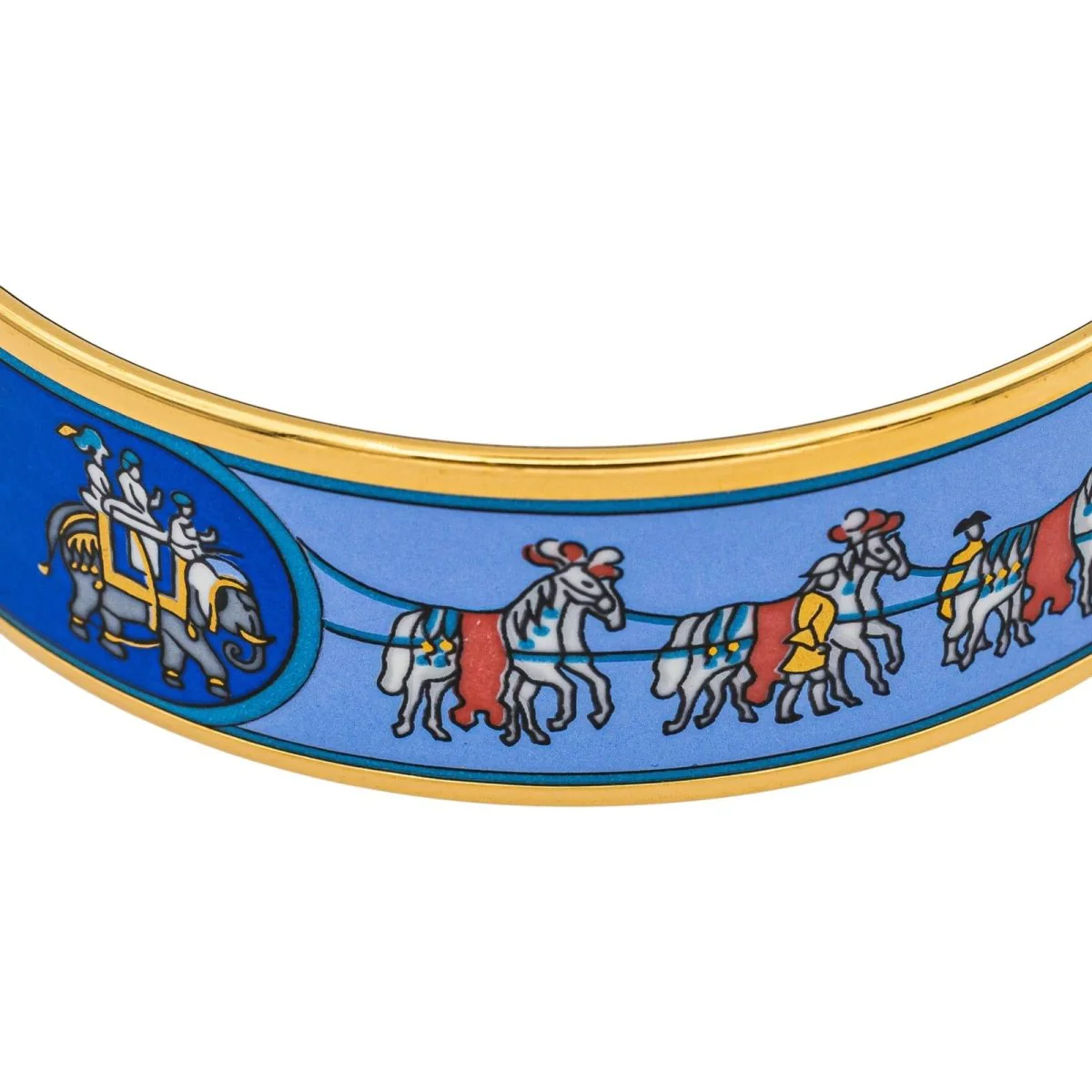 Bracelet Jonc HERMÈS en or jaune et émail - Image 5