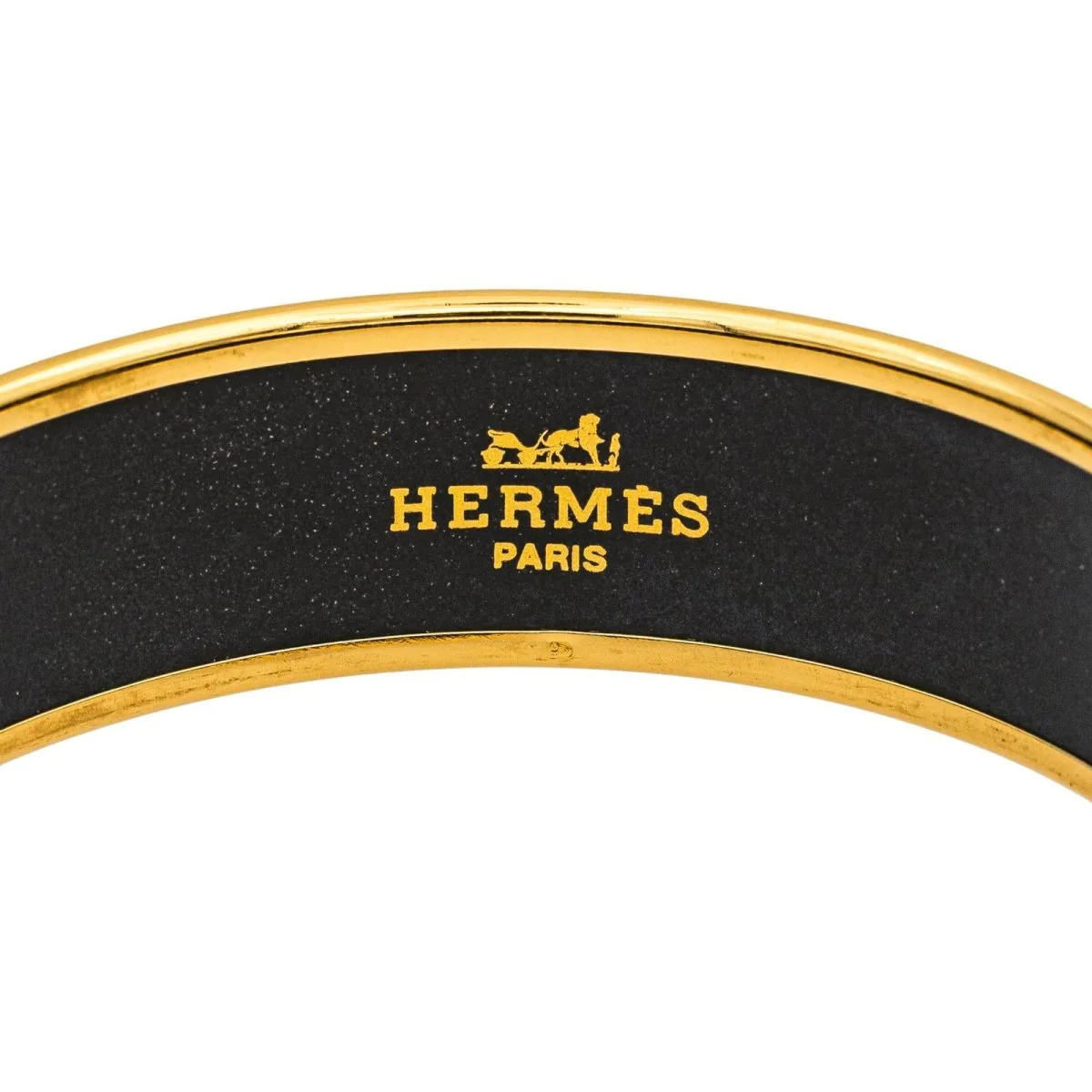 Bracelet Jonc HERMÈS en or jaune et émail - Image 6