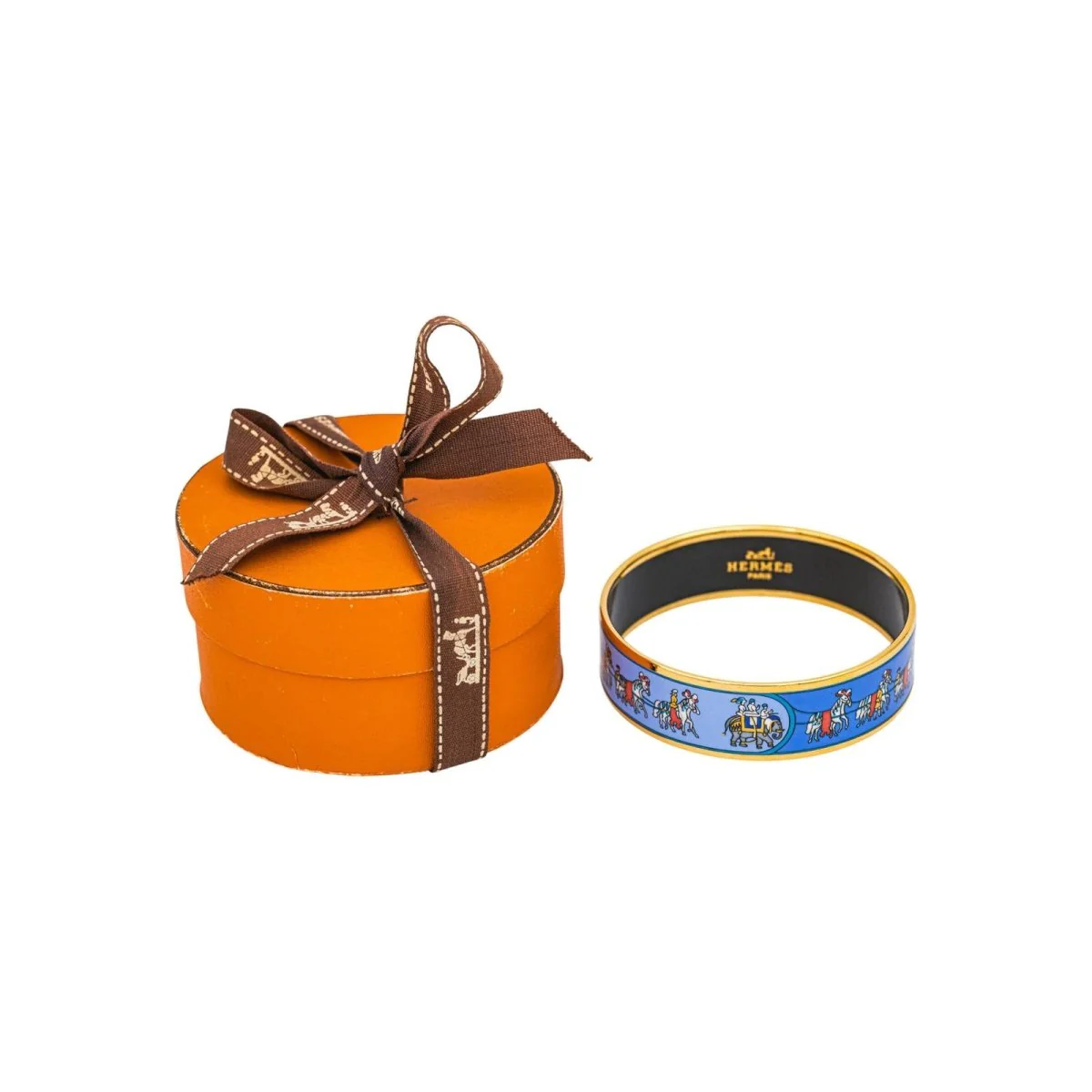 Bracelet Jonc HERMÈS en or jaune et émail - Image 8