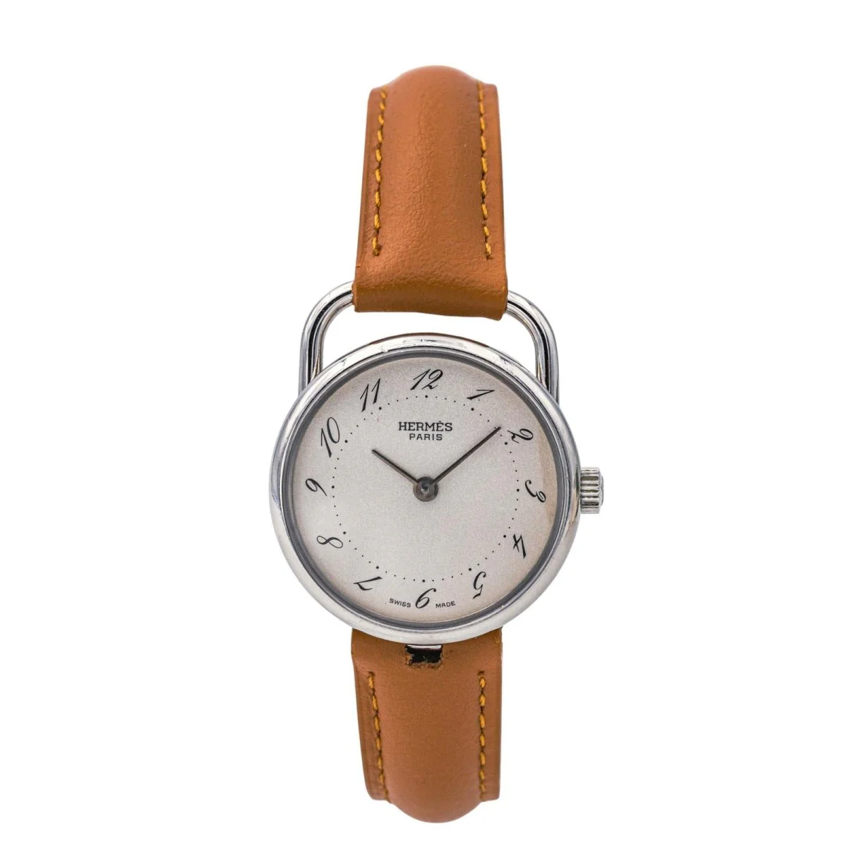 Montre Hermès, "Arceau" en argent et acier