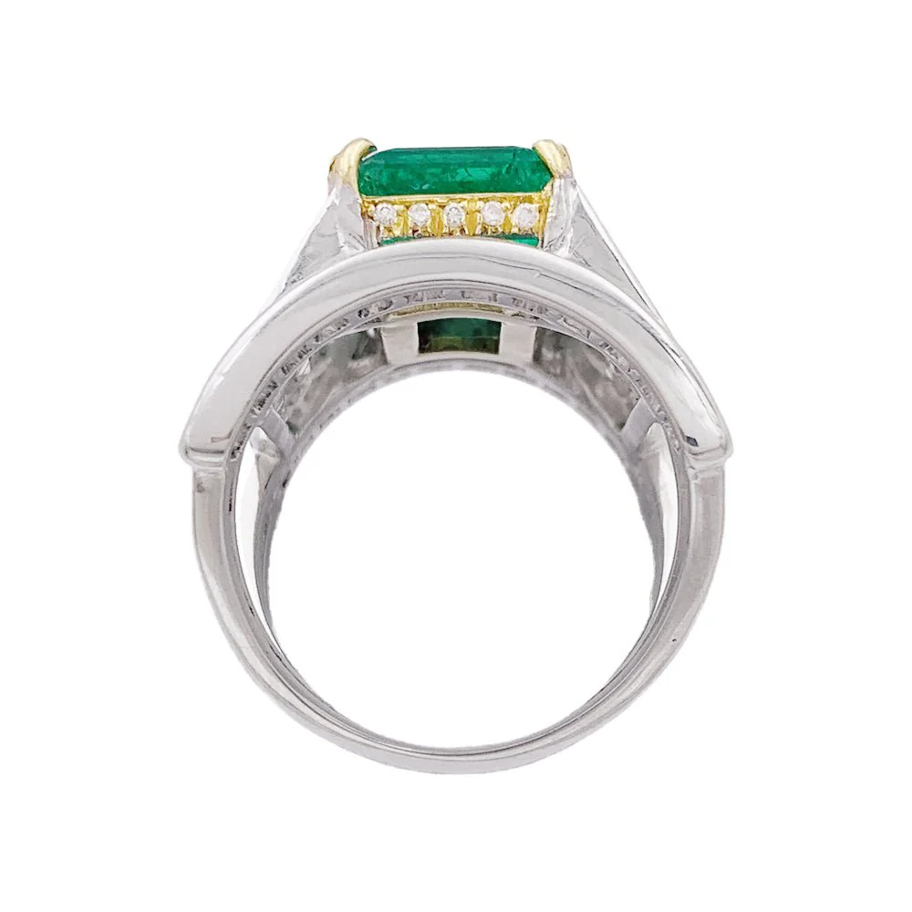 Bague REPOSSI deux ors, émeraude et diamants - Image 5