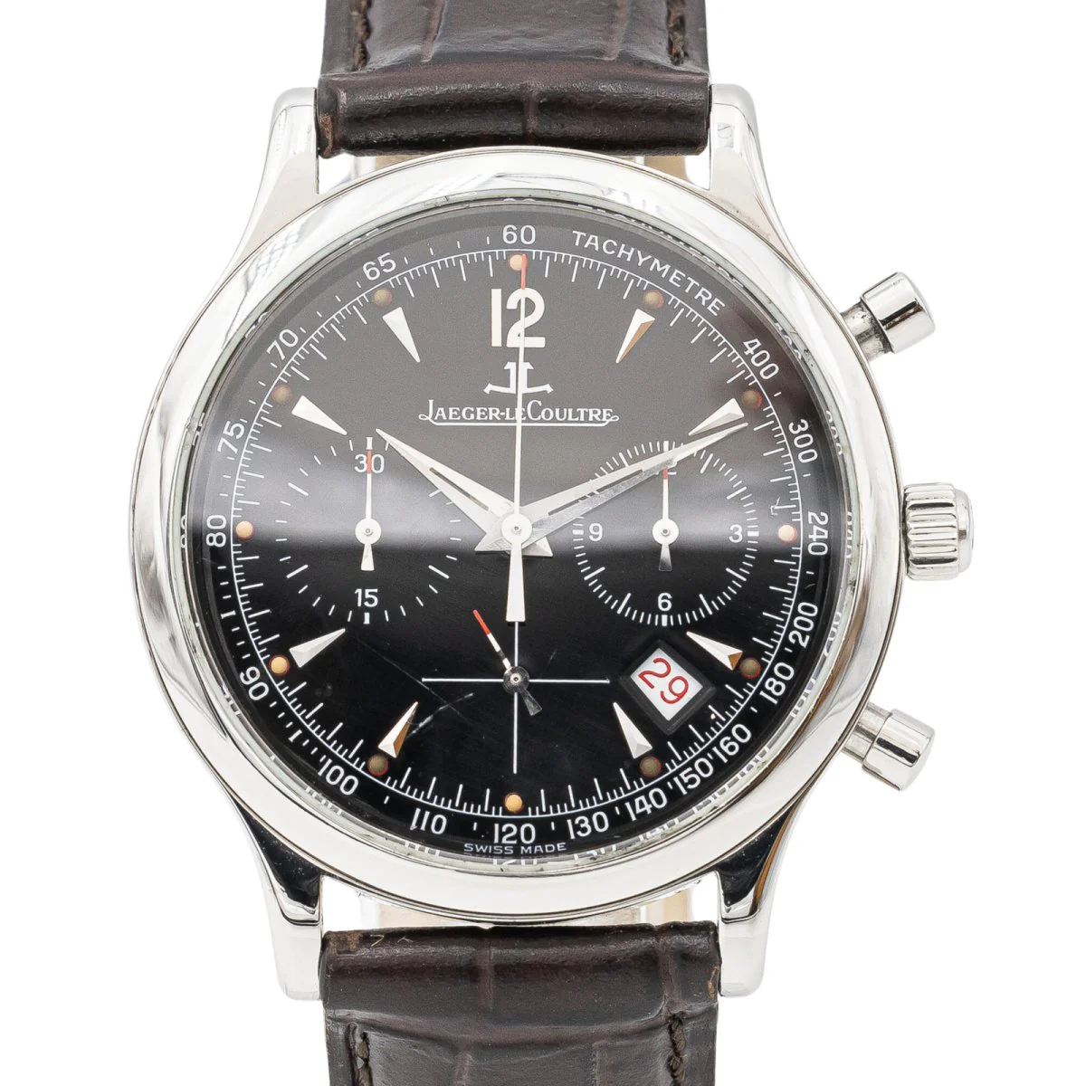Montre Quartz JAEGER LECOULTRE "Master Control" en acier et cuir - Image 3
