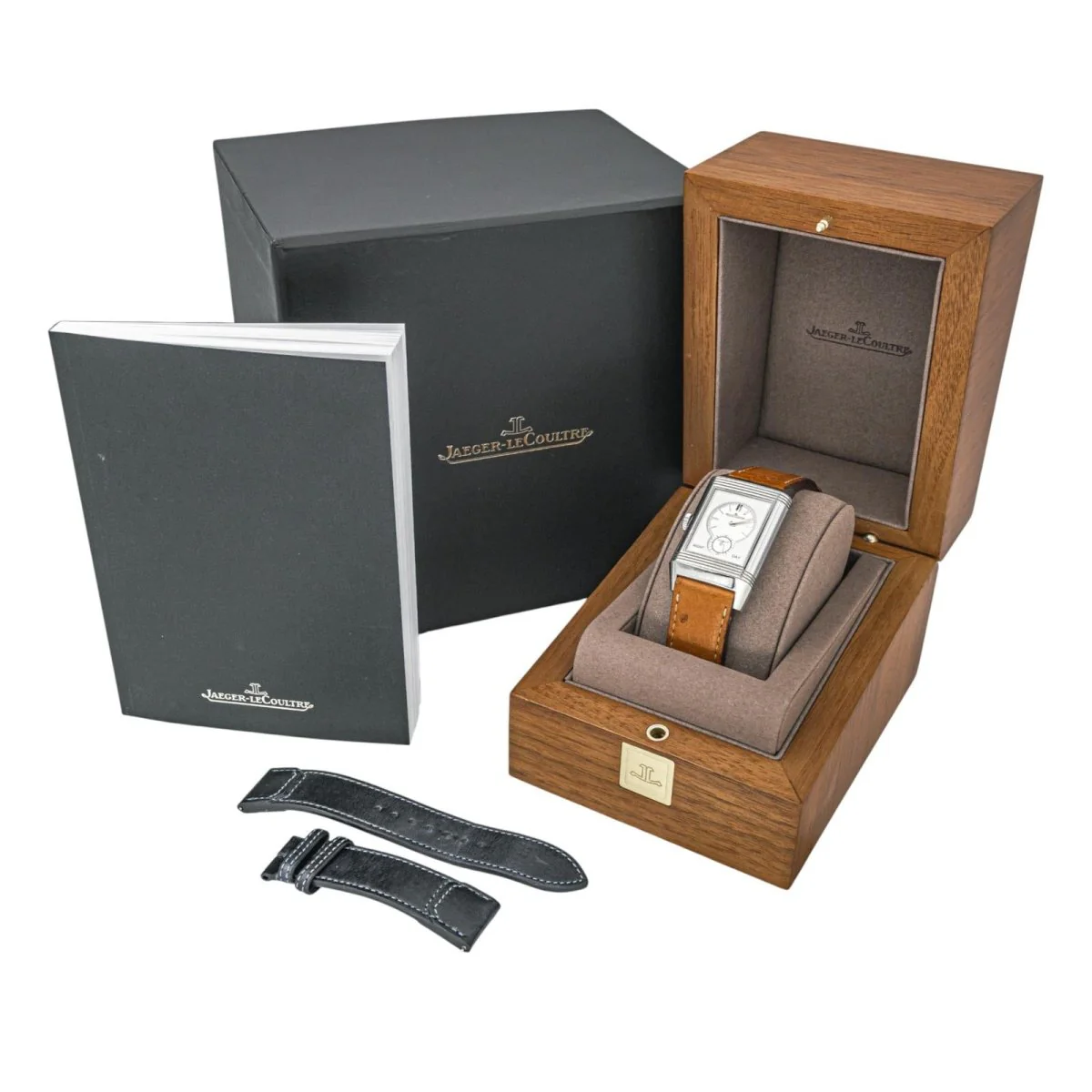 Montre JAEGER-LECOULTRE "Reverso Tribute Duoface" en acier, argent et cuir - Image 10