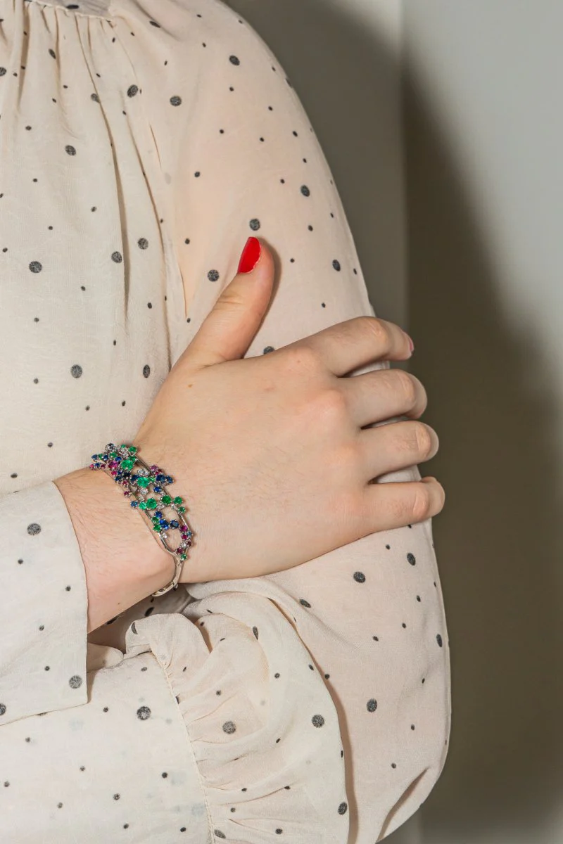 Bracelet Jean Vendôme Or blanc Saphir - Image 2