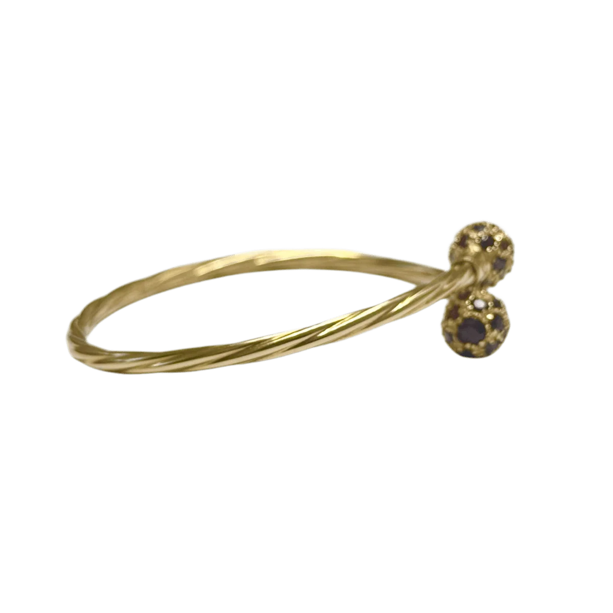 Bracelet Jonc en or jaune et grenats - Image 4