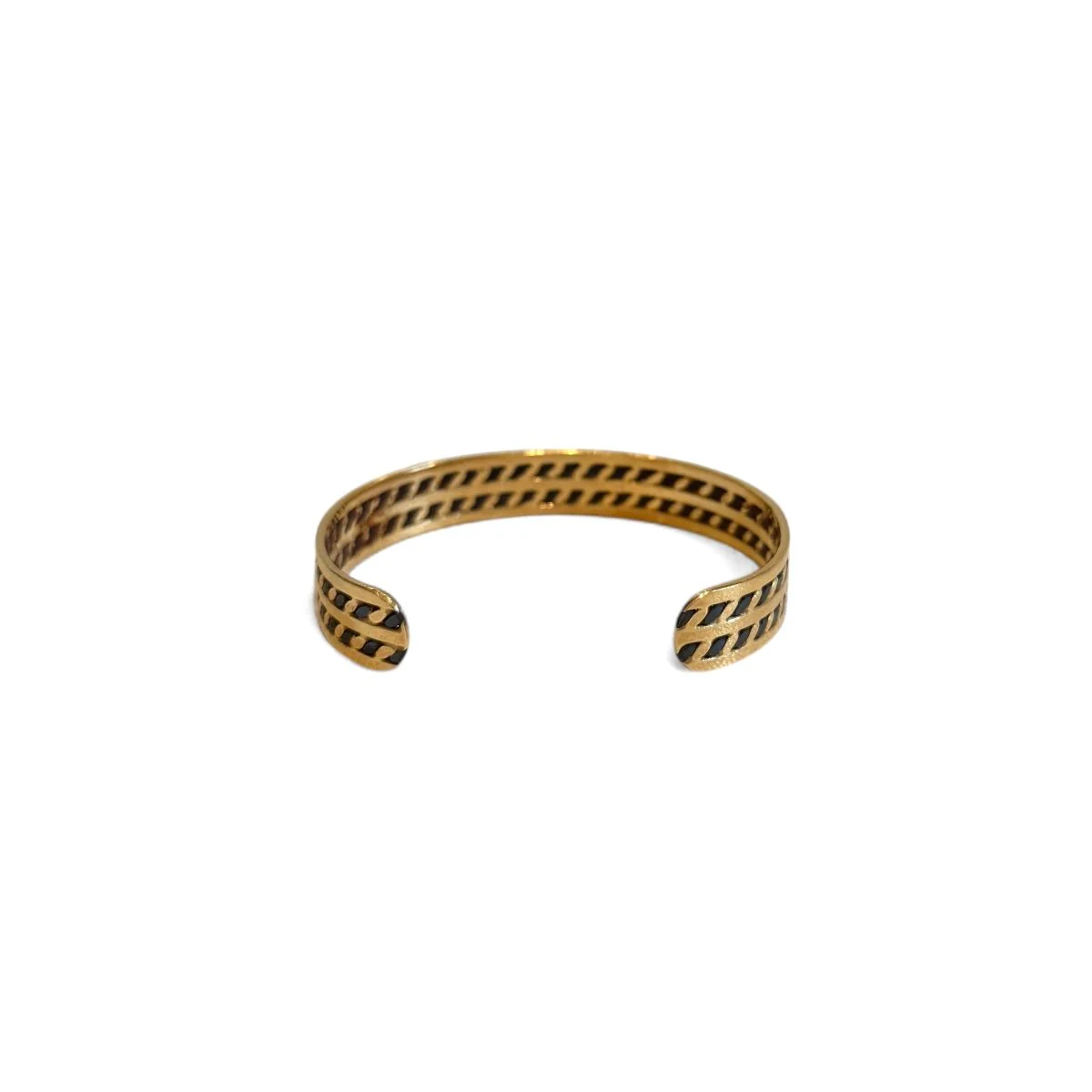 Bracelet Jonc en or jaune et acier - Image 3