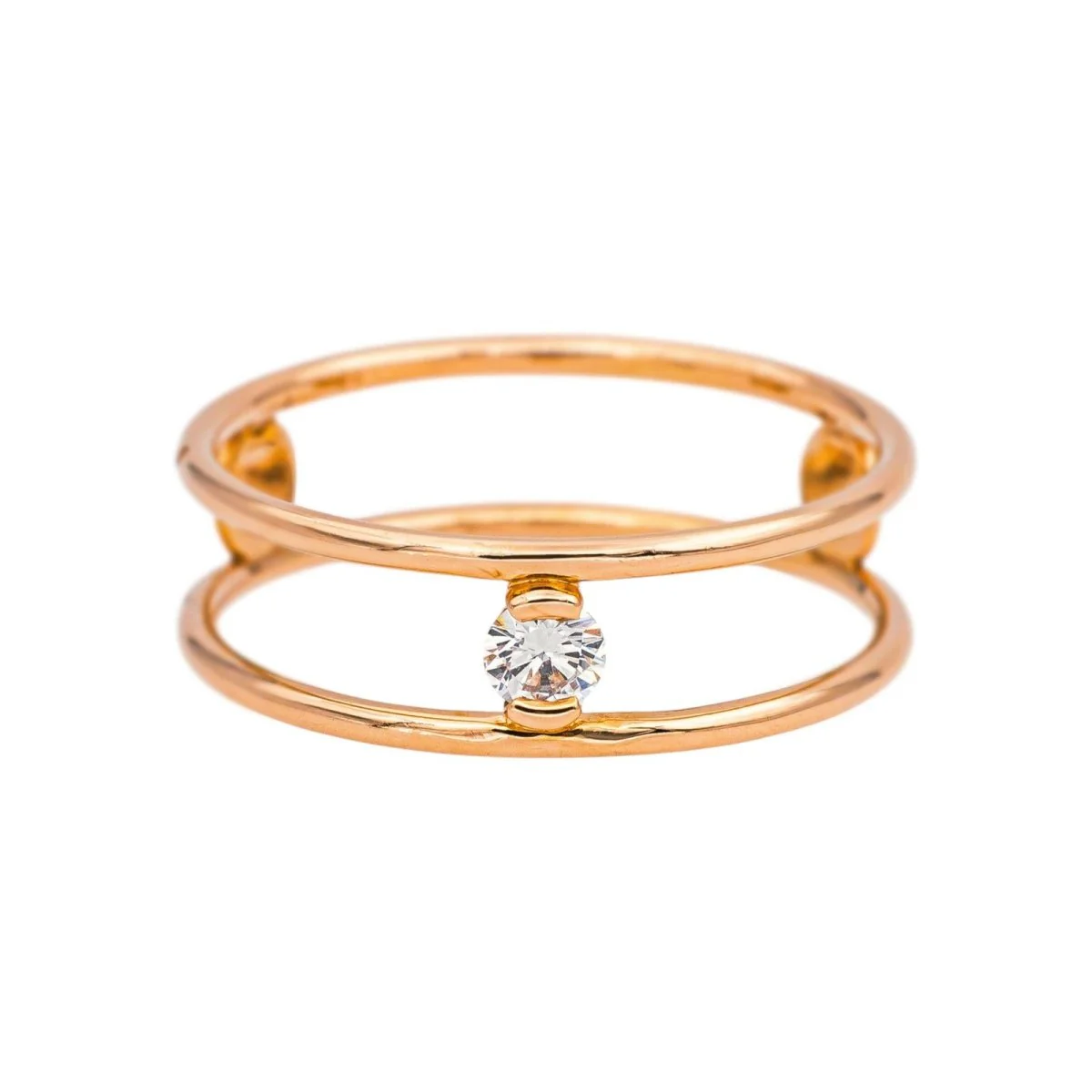 Bague Solitaire LA BRUNE & LA BLONDE "Solitaire" en or rose et diamant