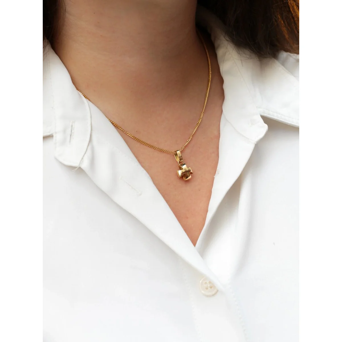 LALAOUNIS Chaîne et pendentif Croix en or jaune - Image 2