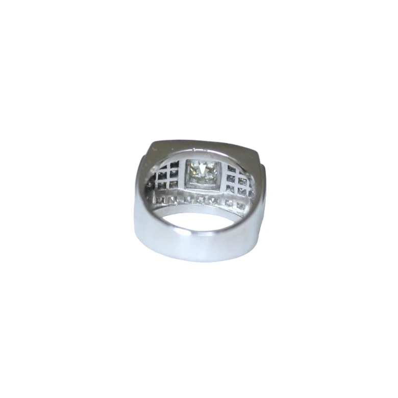 Bague Bandeau en platine et diamants - Image 4