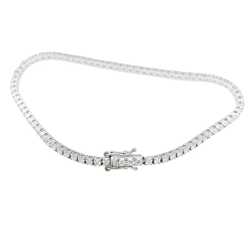 Bracelet ligne tennis en or blanc et diamants - Image 4