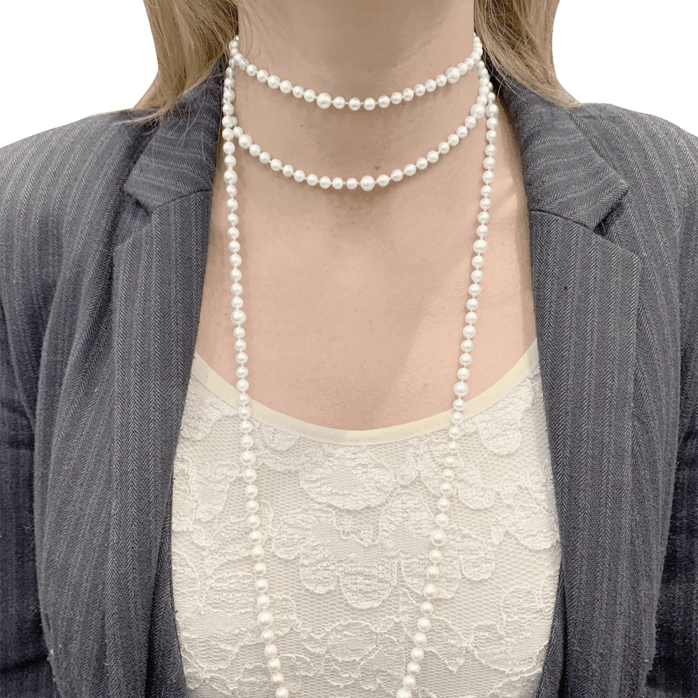 Collier Sautoir en or jaune et perles - Image 2