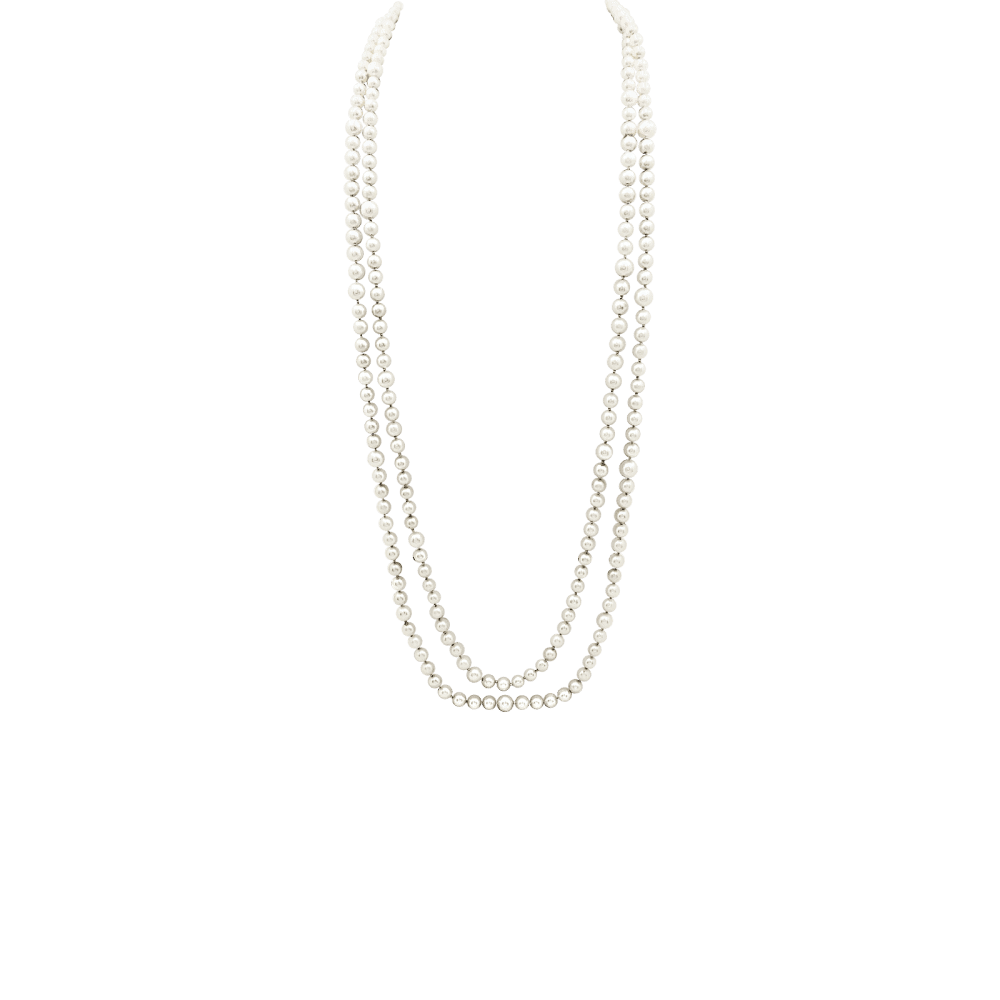 Collier Sautoir en or jaune et perles - Image 3