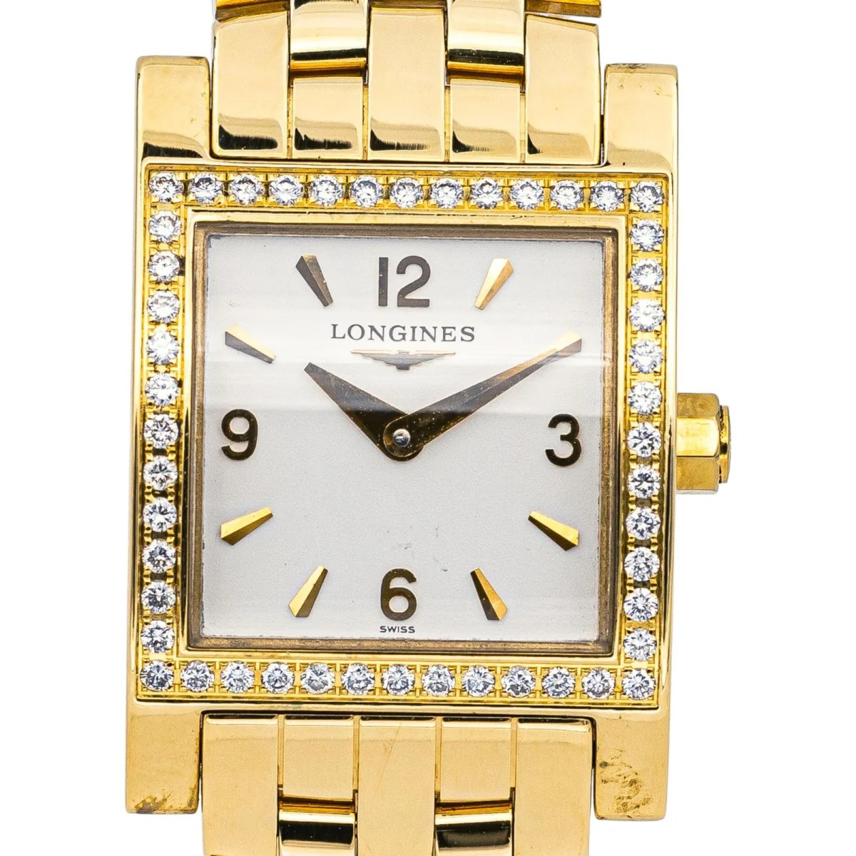 Montre LONGINES "Dolce Vita Square" en or jaune, quartz et diamants - Image 3