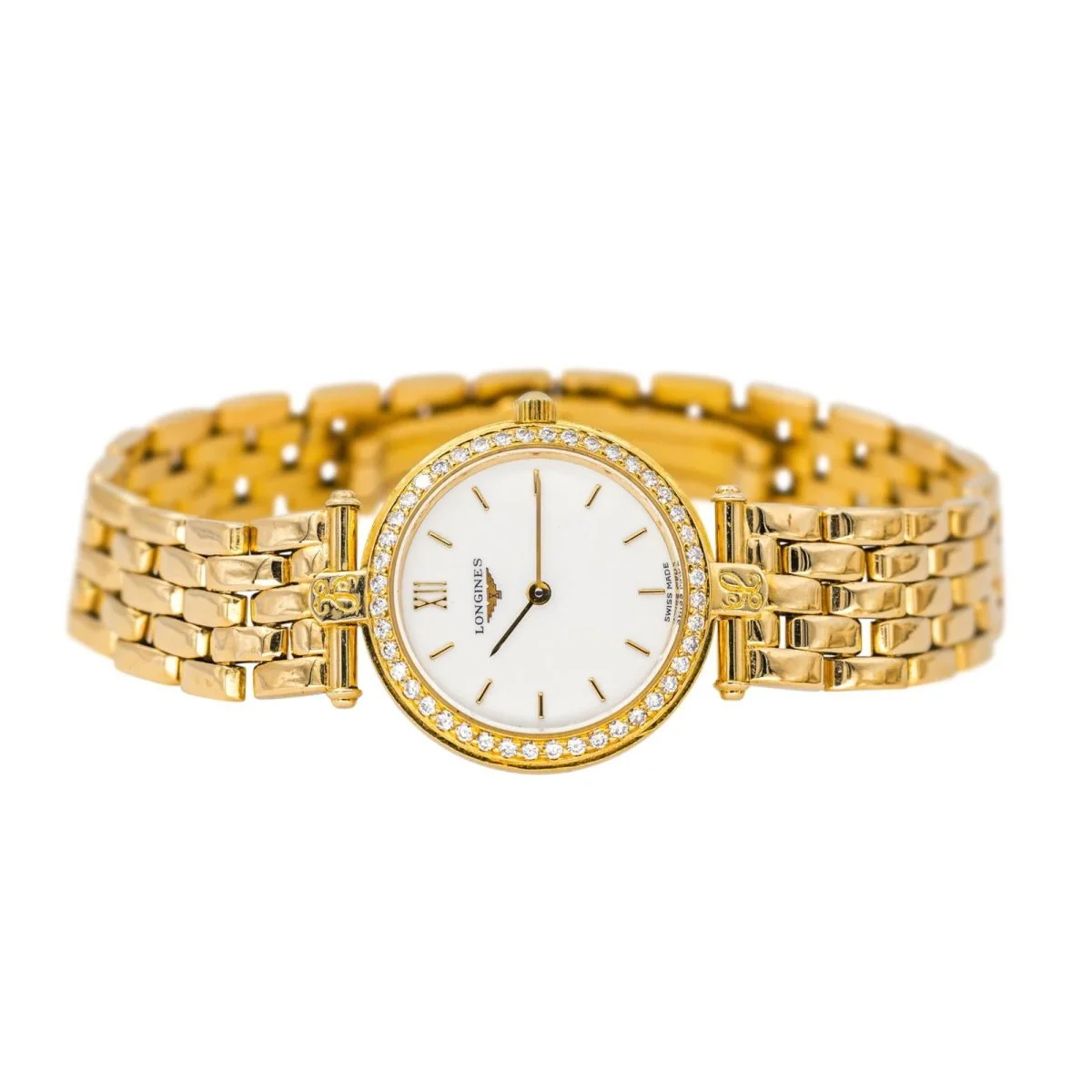 Montre LONGINES "La Grande Classique" en or jaune, quartz et diamants - Image 4