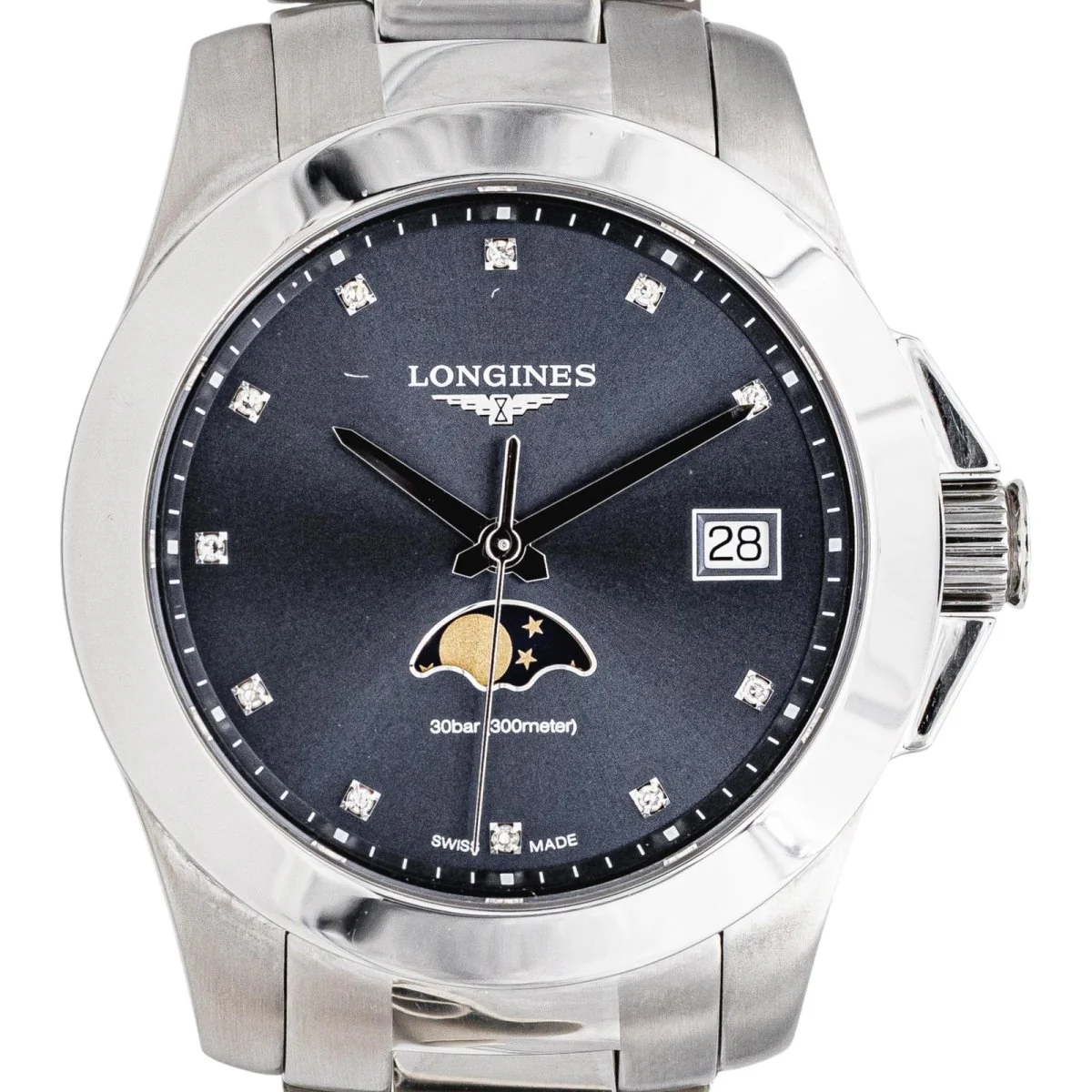 Montre LONGINES "PrimaLuna" en acier et diamants - Image 3