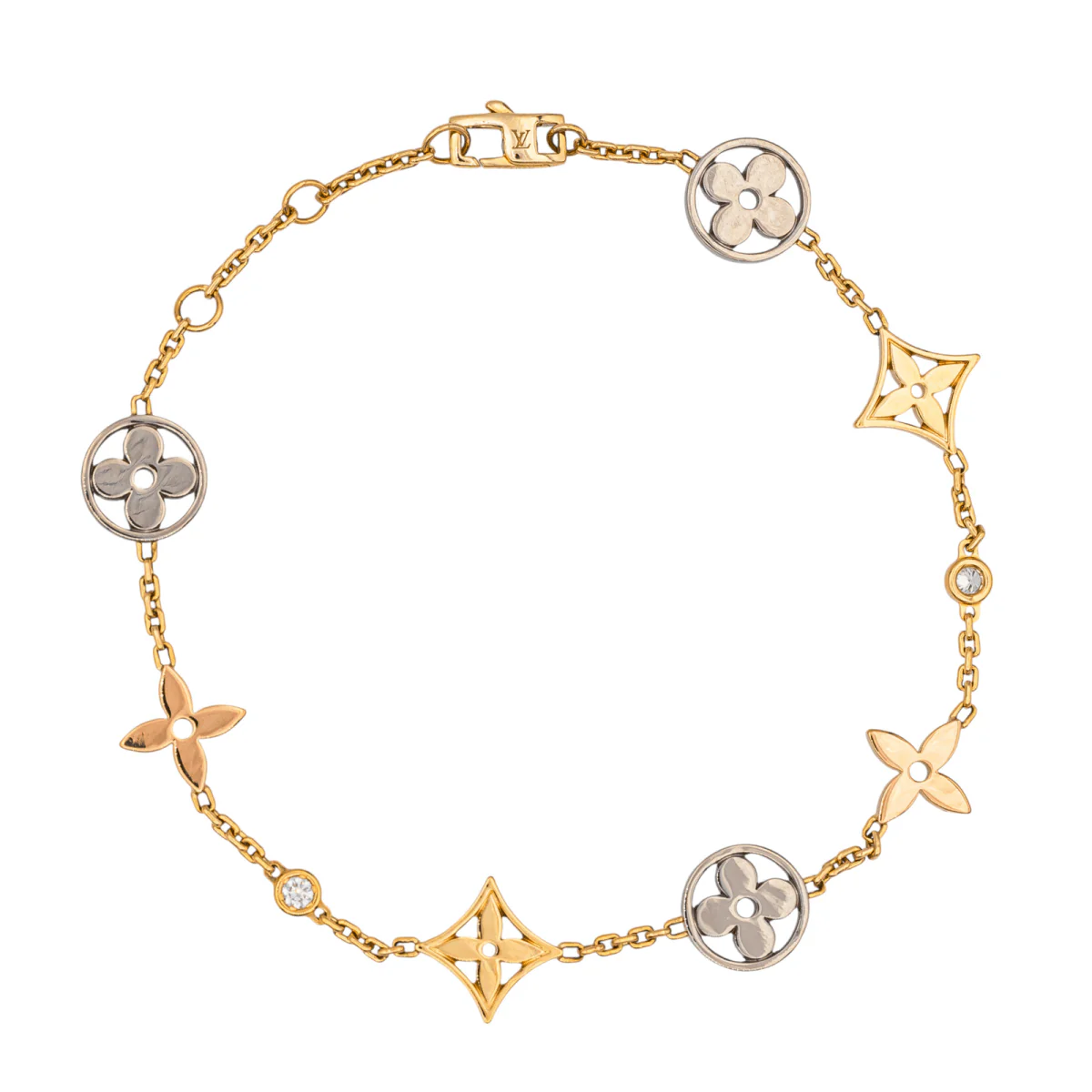 Bracelet LOUIS VUITTON "Blossom" en or jaune, or blanc, or rose et diamants