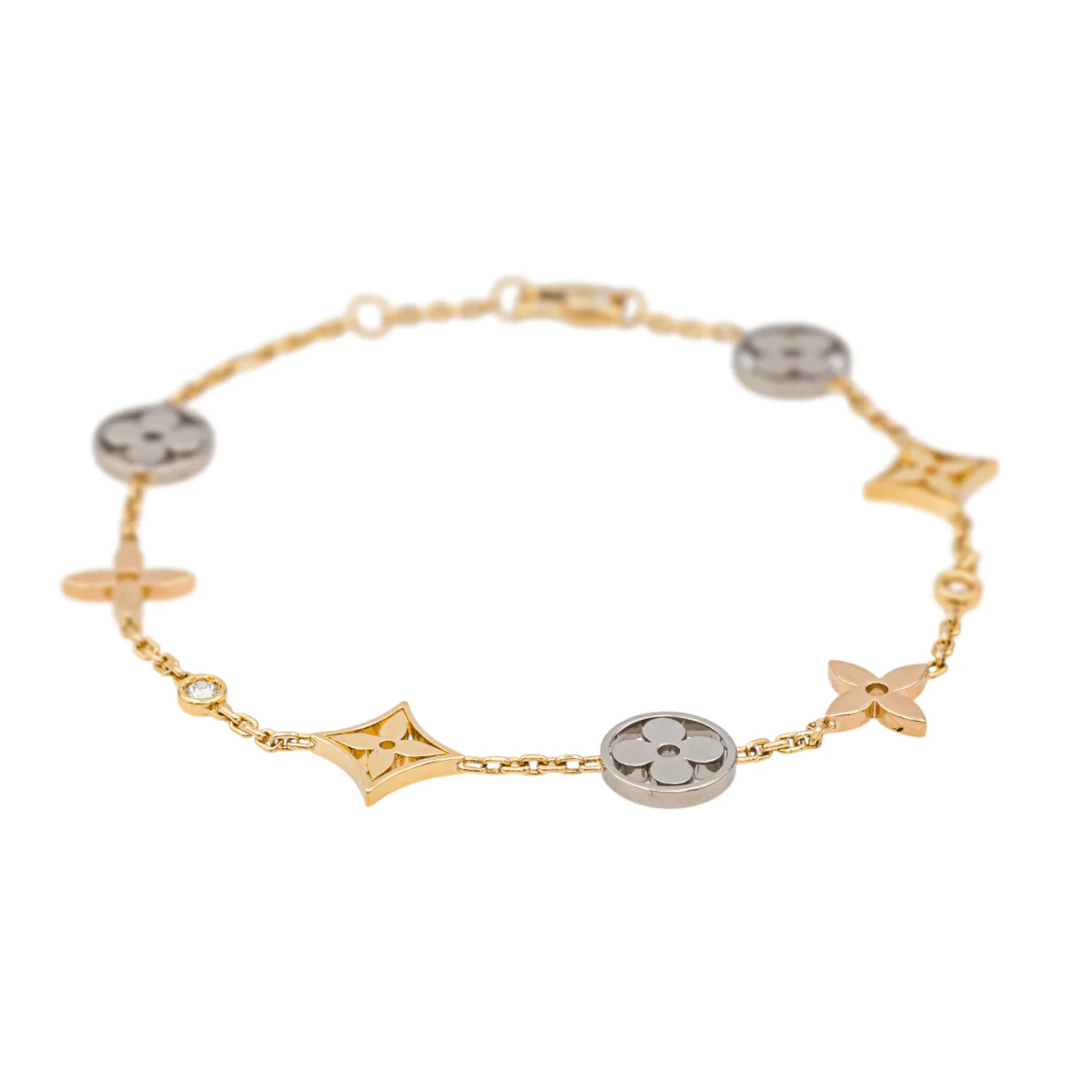 Bracelet LOUIS VUITTON "Blossom" en or jaune, or blanc, or rose et diamants - Image 3