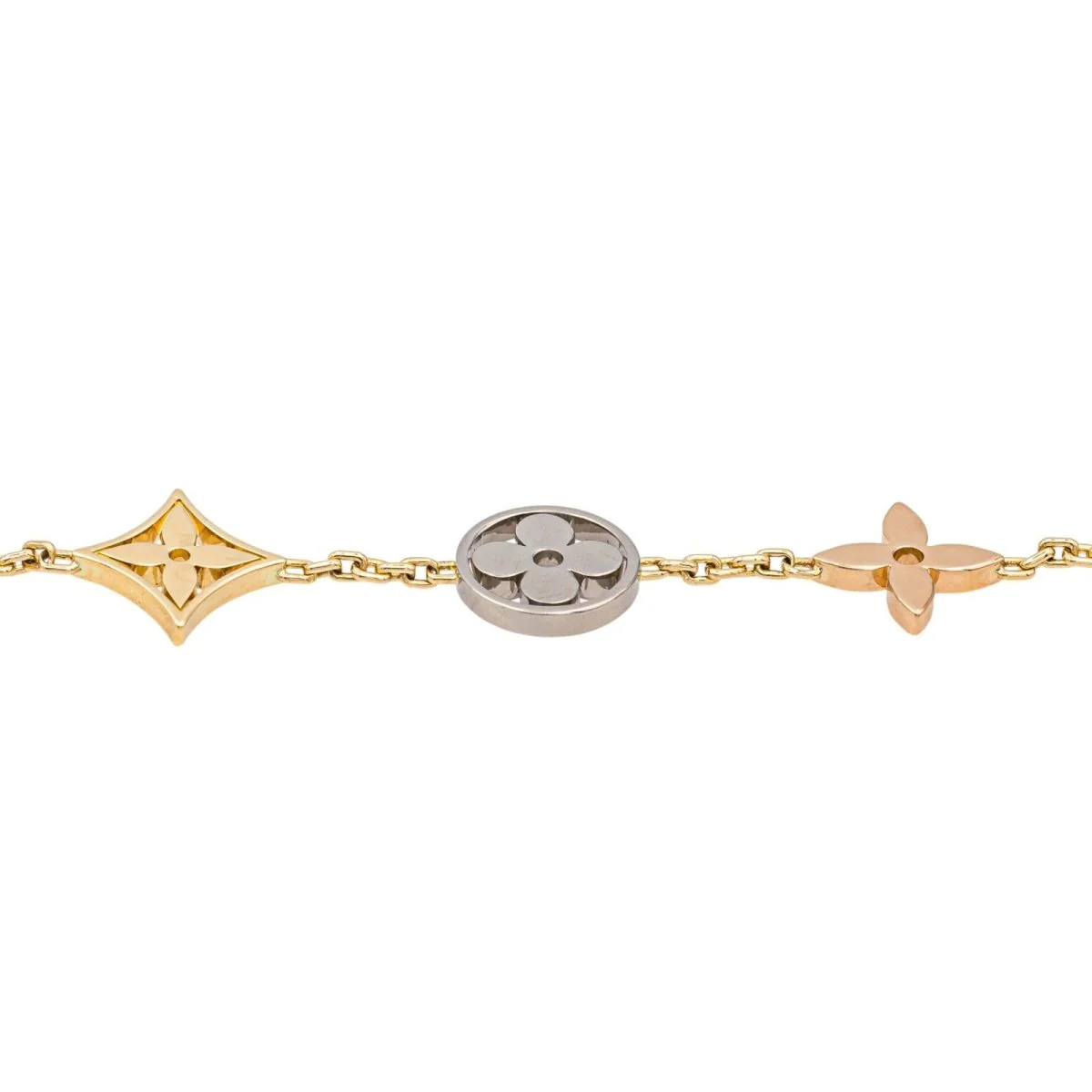 Bracelet LOUIS VUITTON "Blossom" en or jaune, or blanc, or rose et diamants - Image 4