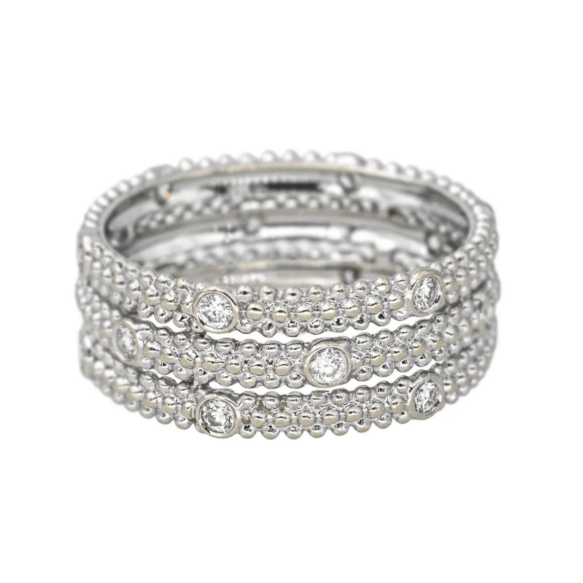 Bague Pavée MAUBOUSSIN "Le Premier Jour" en or blanc et diamants
