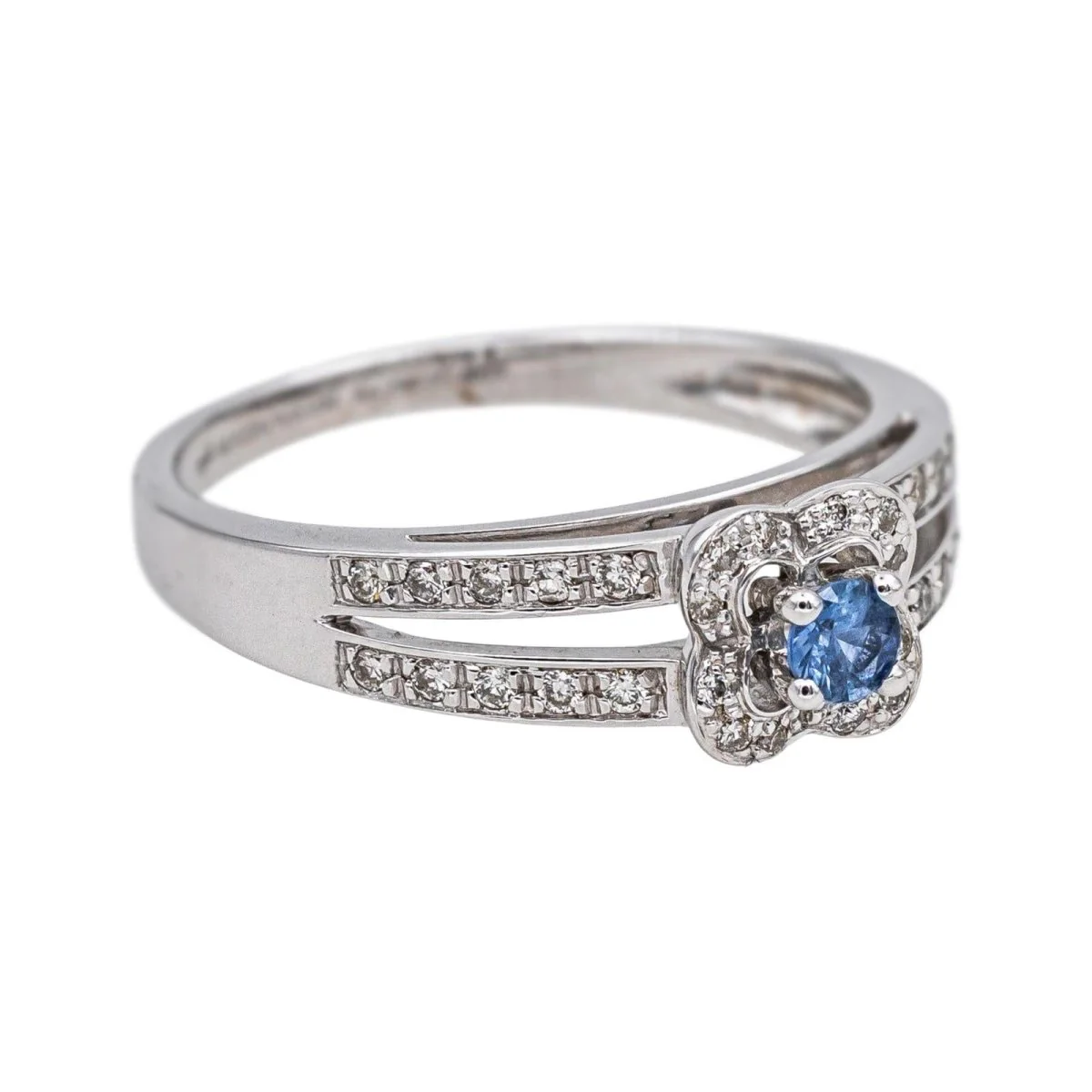 Bague Solitaire MAUBOUSSIN "Chance of Love" en or blanc, saphir et diamants - Image 5