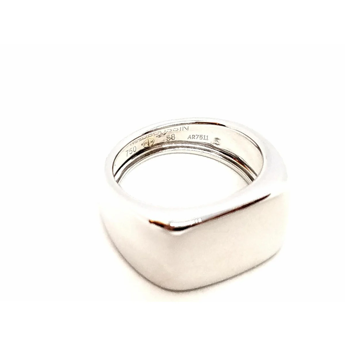 Bague Chevalière MAUBOUSSIN "Grande Cocotte" en or blanc - Image 3