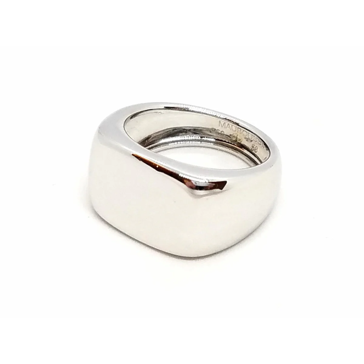 Bague Chevalière MAUBOUSSIN "Grande Cocotte" en or blanc - Image 7