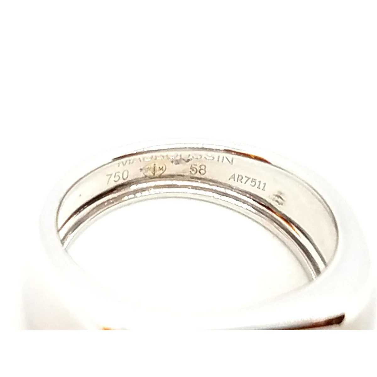 Bague Chevalière MAUBOUSSIN "Grande Cocotte" en or blanc - Image 8