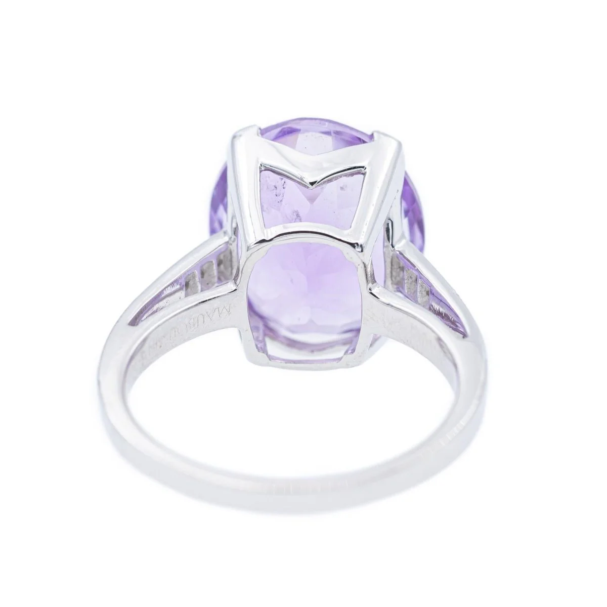 Bague Cocktail MAUBOUSSIN "Mon Bébé d'Amour" en or blanc,  améthyste et diamants - Image 4