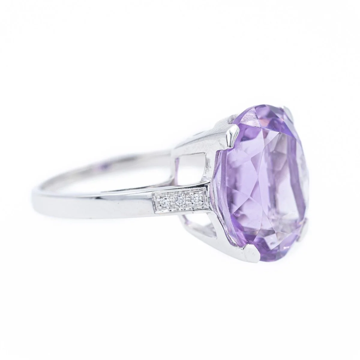 Bague Cocktail MAUBOUSSIN "Mon Bébé d'Amour" en or blanc,  améthyste et diamants - Image 6