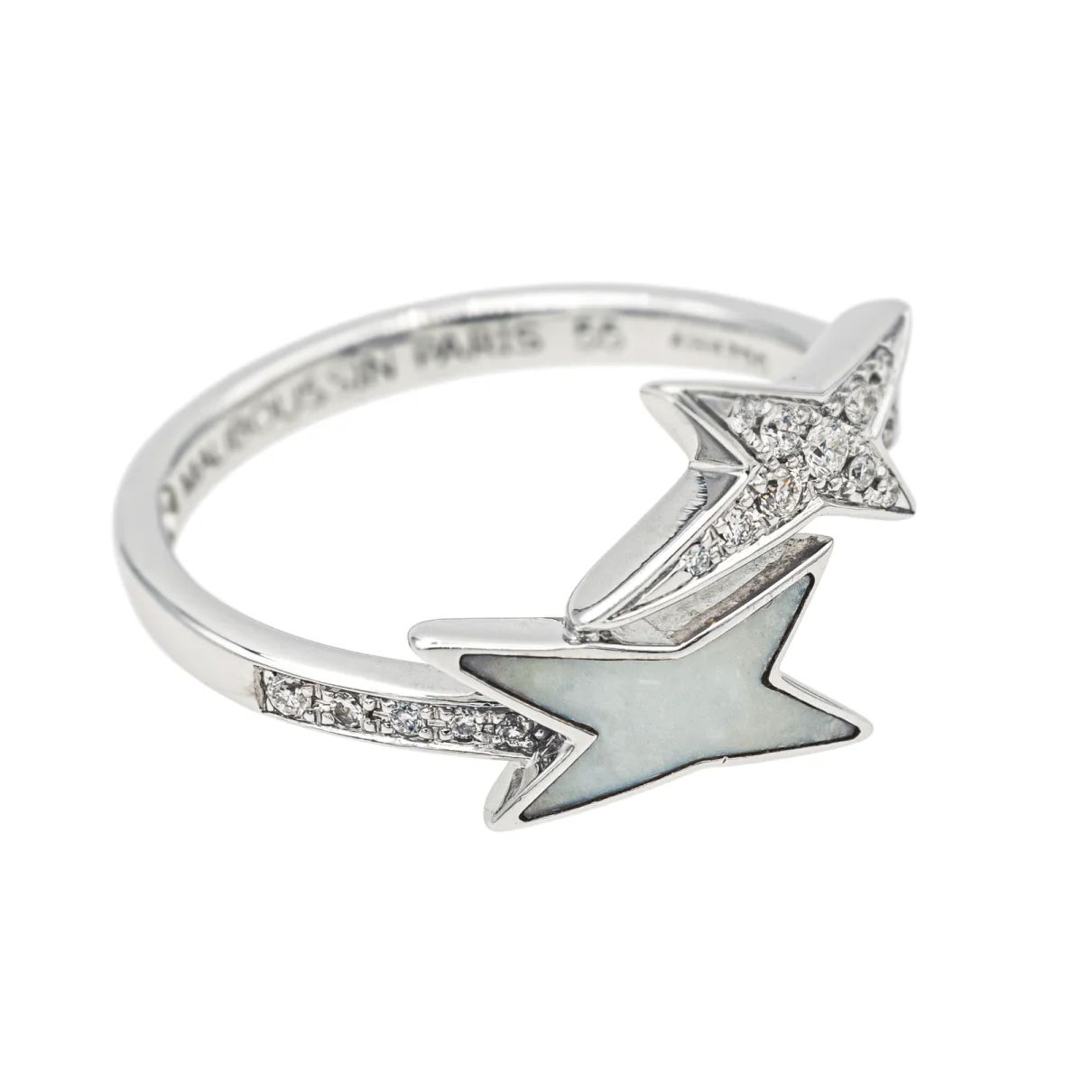 Bague MAUBOUSSIN "Étoile de Vie" en or blanc, nacre et diamants - Image 6