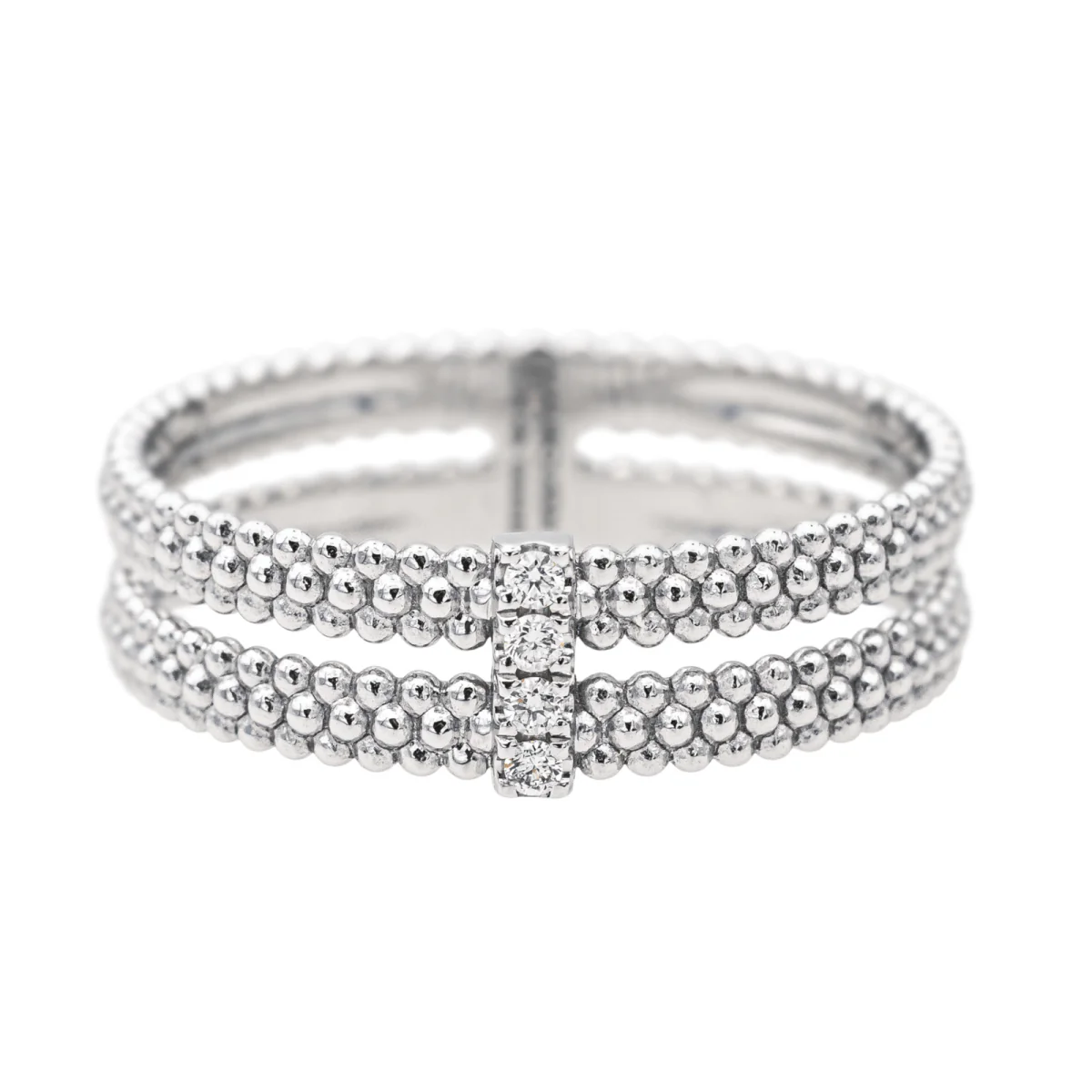 Bague Bandeau MAUBOUSSIN "Mon Premier Jour c'est Toi N°1" en or blanc et diamants