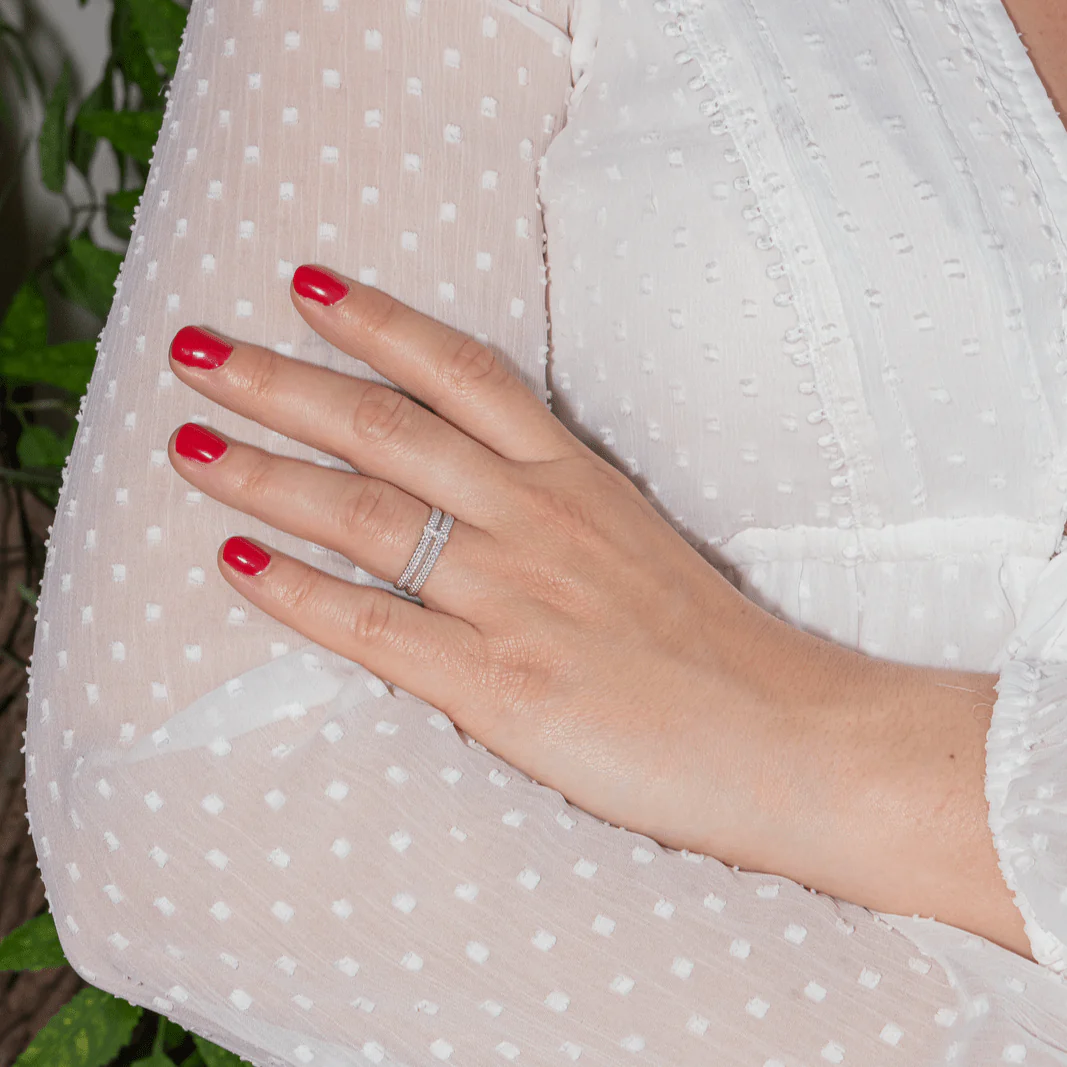 Bague Bandeau MAUBOUSSIN "Mon Premier Jour c'est Toi N°1" en or blanc et diamants - Image 2
