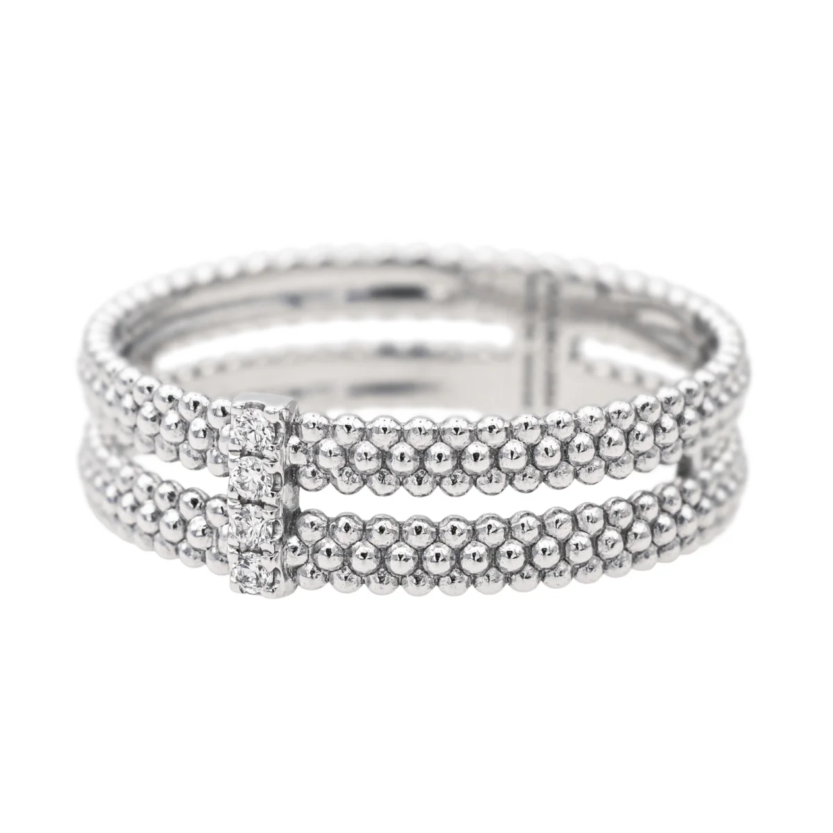 Bague Bandeau MAUBOUSSIN "Mon Premier Jour c'est Toi N°1" en or blanc et diamants - Image 3