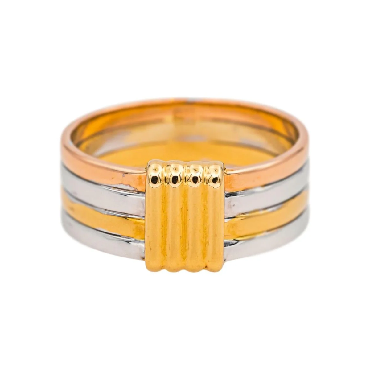Bague Bandeau MAUBOUSSIN "Élégance française" en or blanc, or jaune et or rose