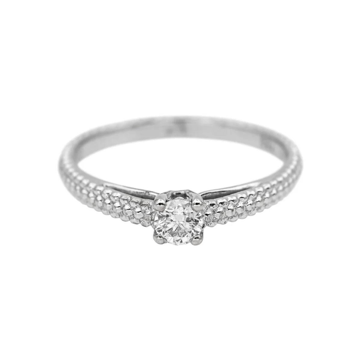 Bague Solitaire MAUBOUSSIN "Fan du premier jour" en or blanc et diamant