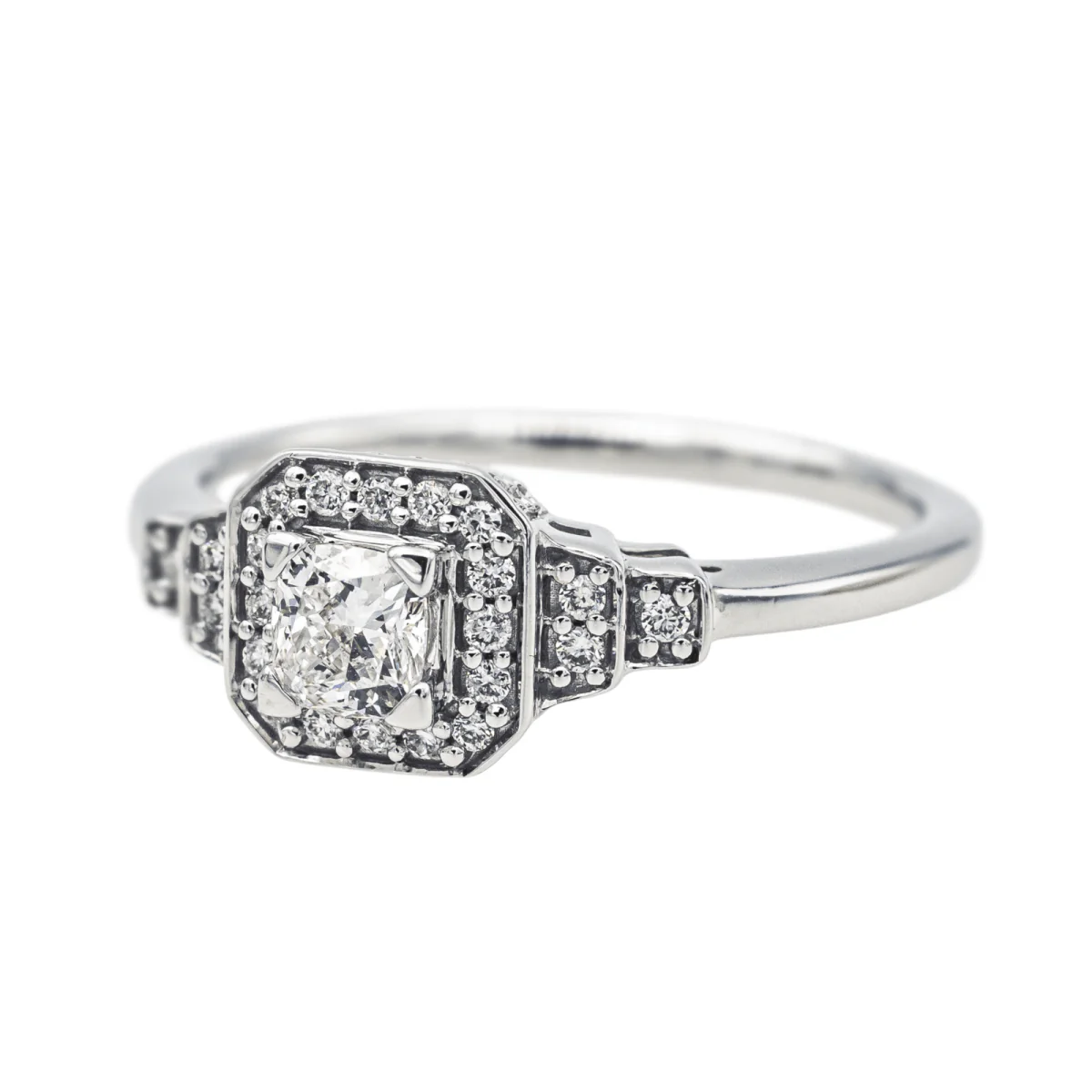 Bague Solitaire MAUBOUSSIN "Un Automne 1930" en or blanc et diamants - Image 3