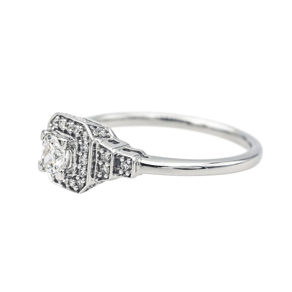 Bague Solitaire MAUBOUSSIN "Un Automne 1930" en or blanc et diamants - Image 4