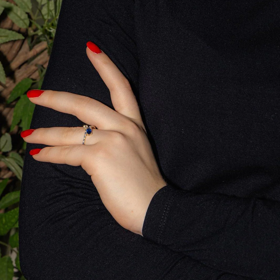 Bague Toi & Moi MAUBOUSSIN "Duo d'amour" en or jaune, saphir et diamants - Image 2