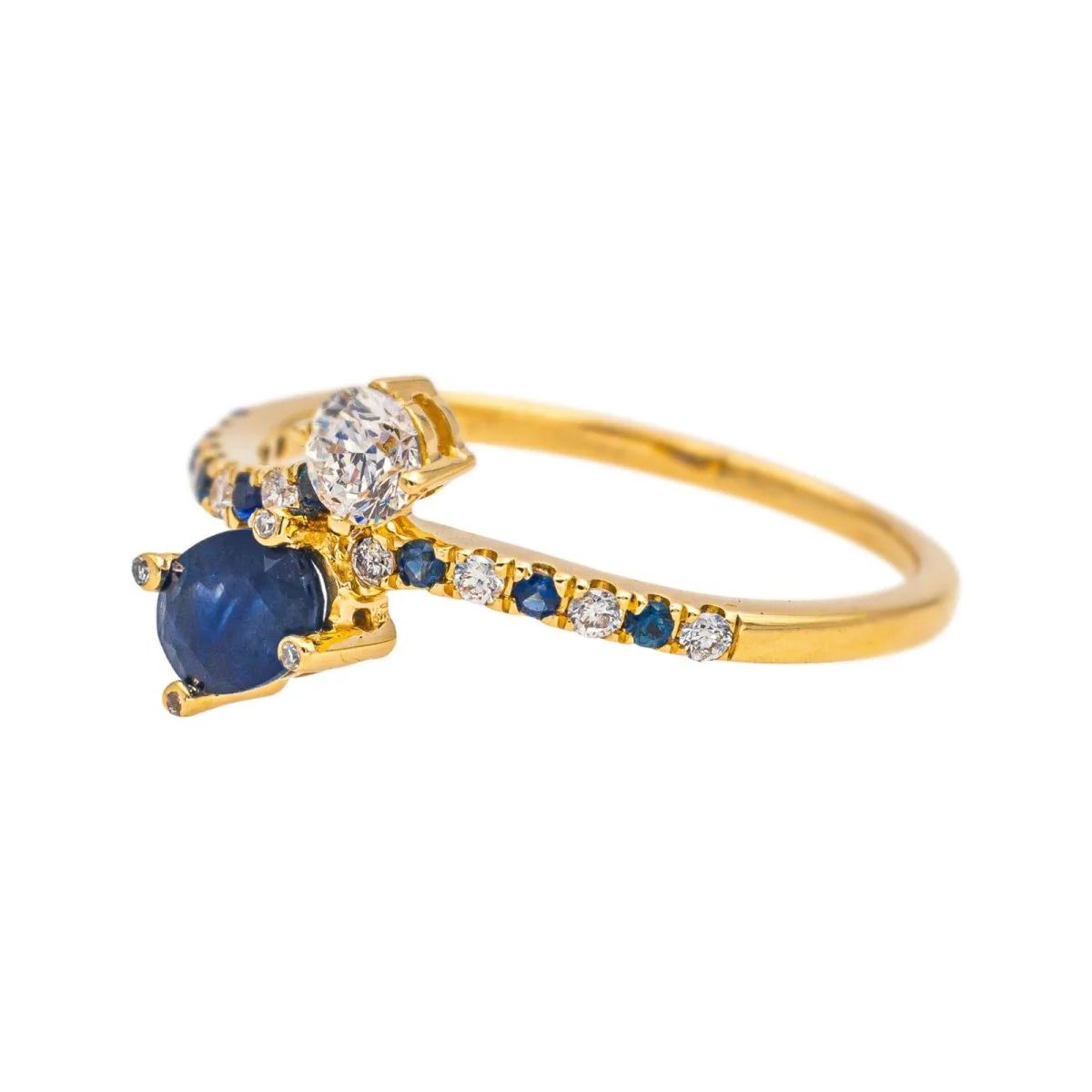 Bague Toi & Moi MAUBOUSSIN "Duo d'amour" en or jaune, saphir et diamants - Image 3