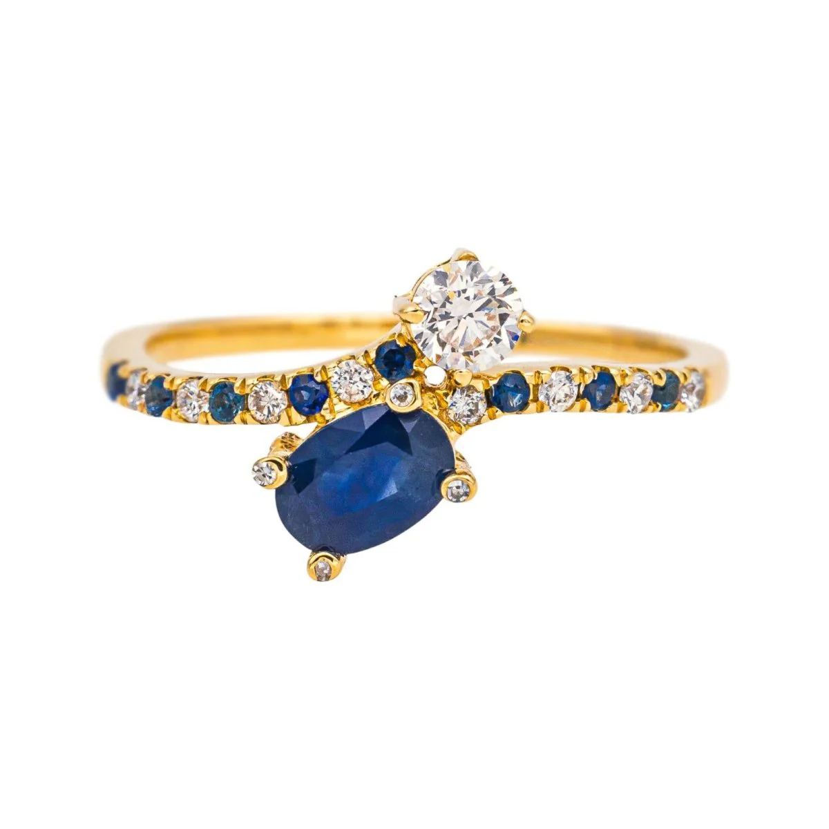 Bague Toi & Moi MAUBOUSSIN "Duo d'amour" en or jaune, saphir et diamants - Image 4