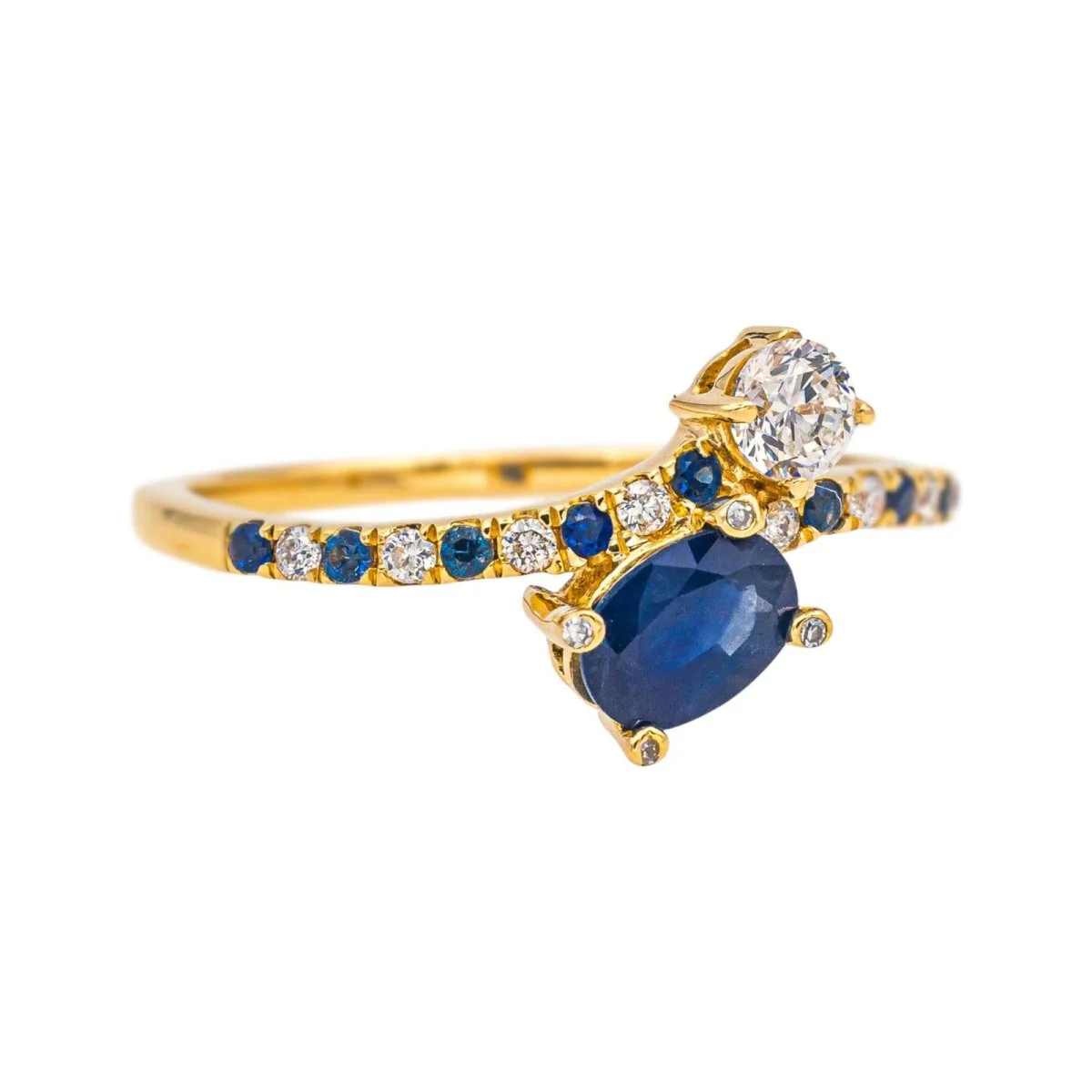 Bague Toi & Moi MAUBOUSSIN "Duo d'amour" en or jaune, saphir et diamants - Image 7