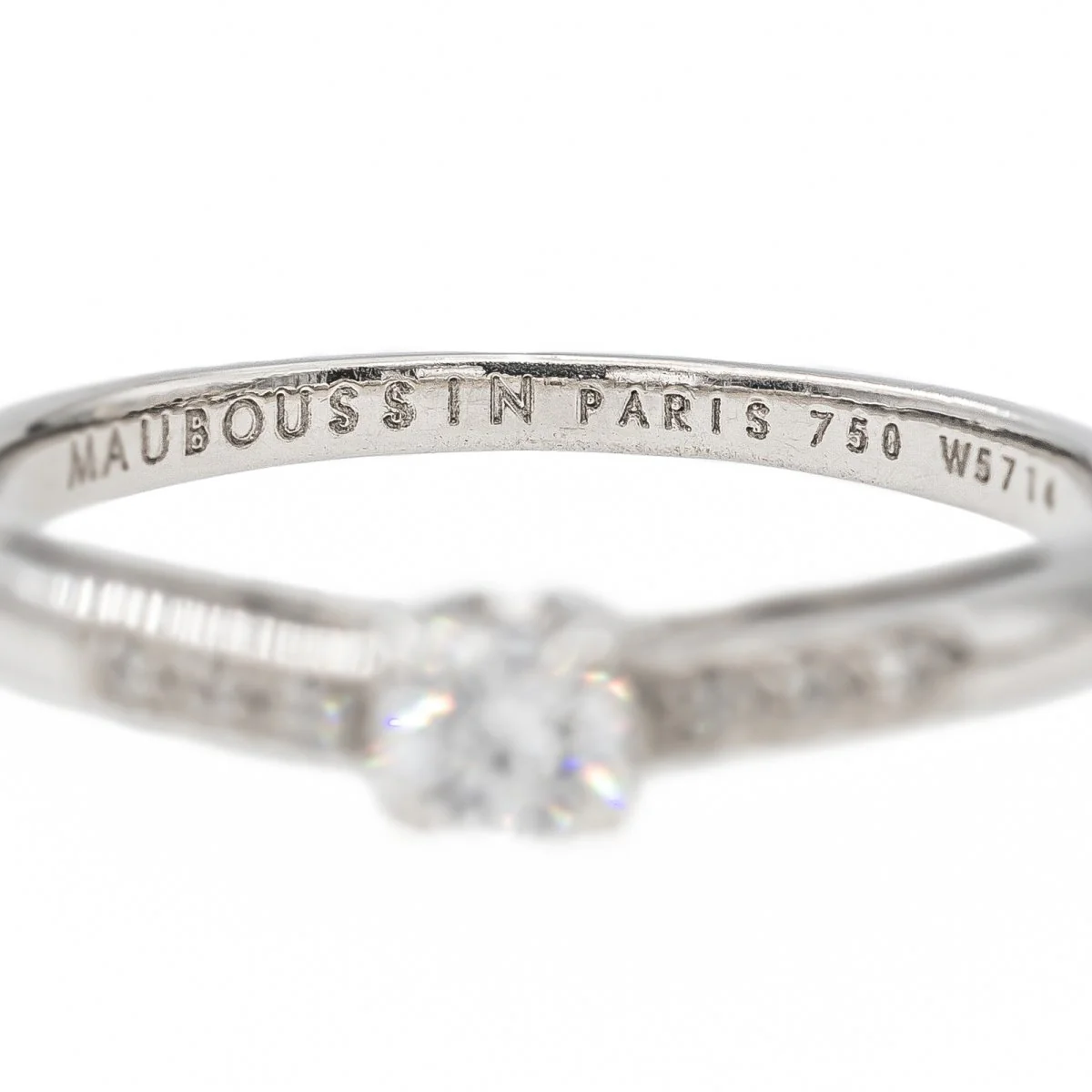 Bague MAUBOUSSIN "Tu es le sel de ma vie" en Or blanc et Diamant - Image 3